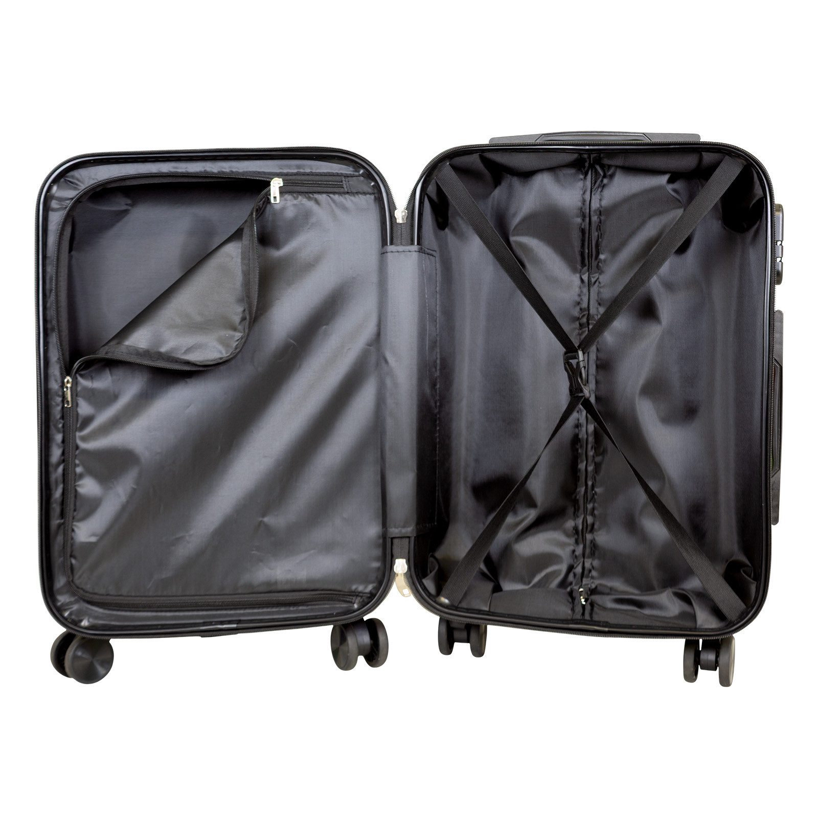 Trendyshop365 Hartschalen-Trolley Sierra, Kofferset, Hartschale, 5 Farben, 4 Rollen, Zahlenschloss, Doppelrollen, 2 Tragegriffe