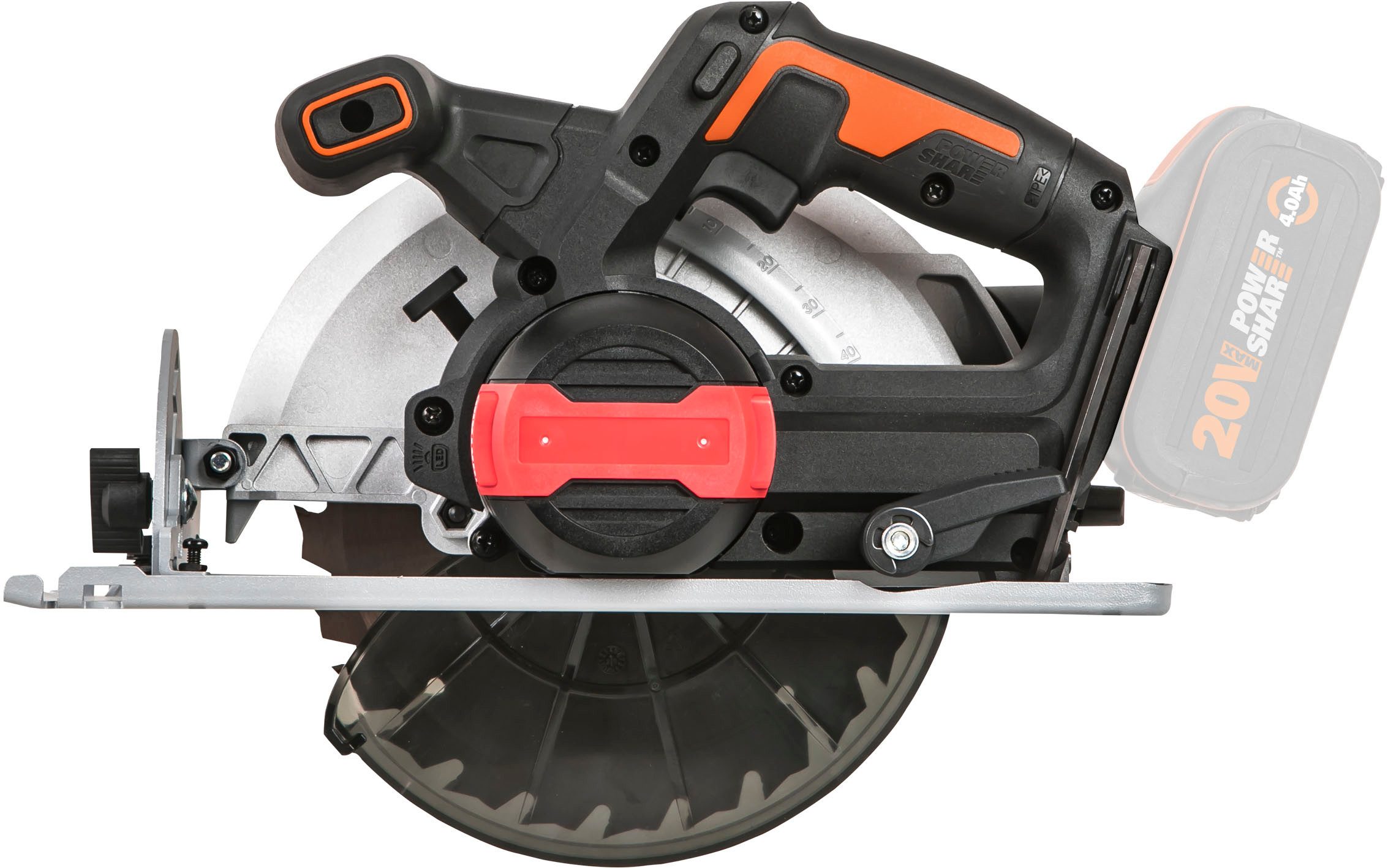Worx Akku-Handkreissäge WX520.9 NITRO, 190 mm Sägeblatt, Brushless-Motor, ohne Akku & Schnellladegerät – Bild 5 von 5