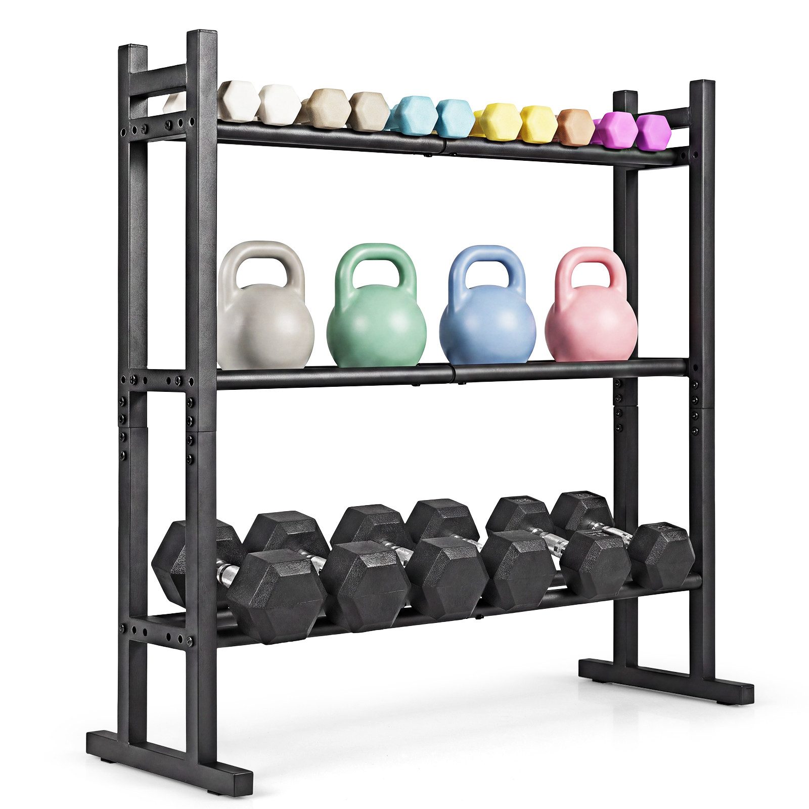 COSTWAY Kurzhantelständer, (1-St), 3-stufiger Hantelständer für Zuhause Gym