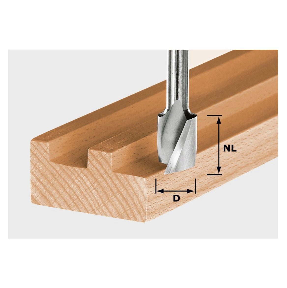 FESTOOL Nutfräser Spiralnutfräser HS Spi S8 D16/20 16 x 20 mm 8 mm Schaft (490949)
