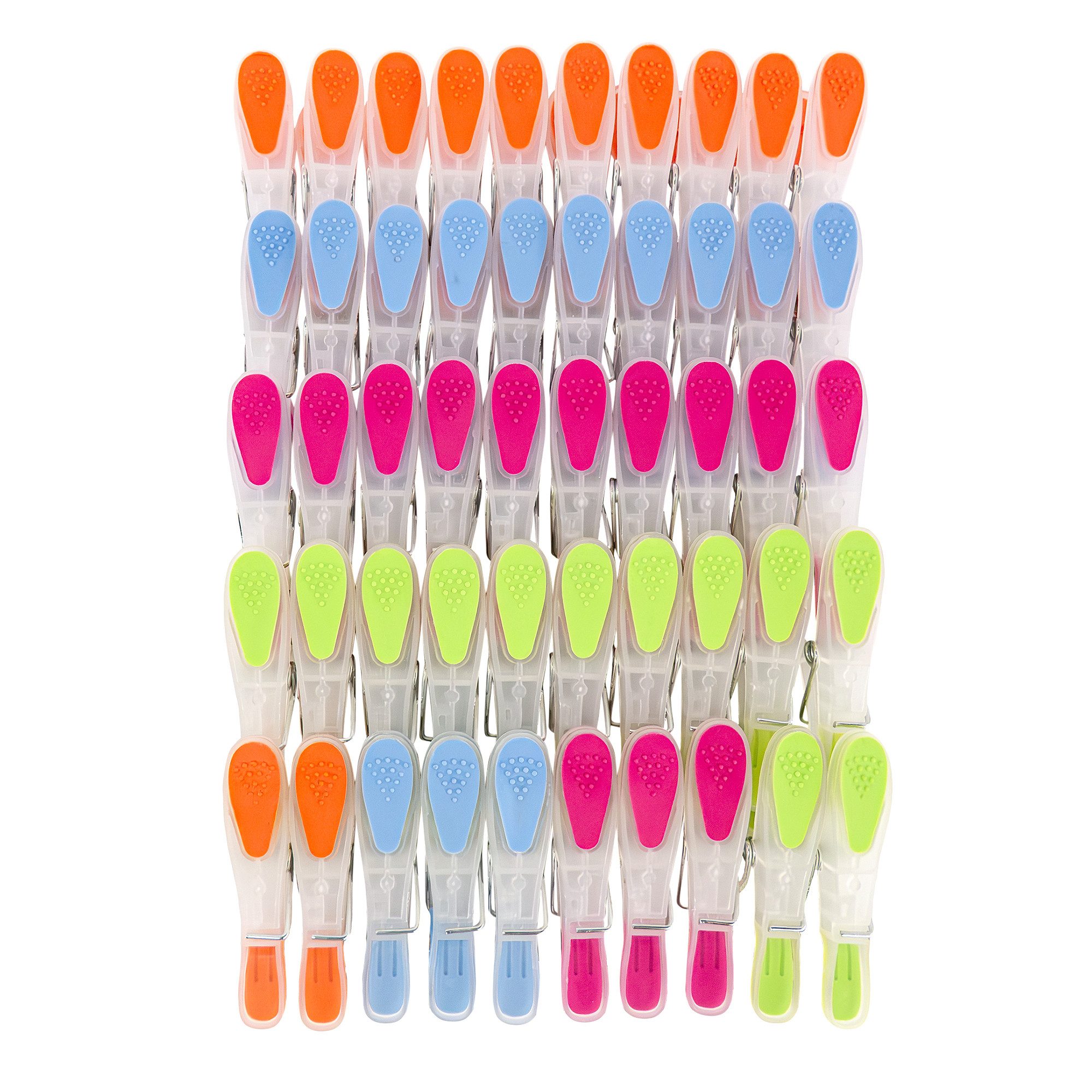 SOHFA Wäscheklammern 50er Set bunte Wäscheklammern, Soft-Grip