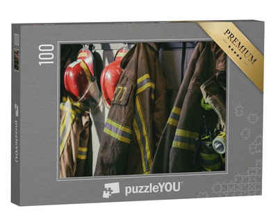 puzzleYOU Puzzle Kleidung der Feuerwehr, bereit für den Einsatz, 100 Puzzleteile, puzzleYOU-Kollektionen Feuerwehr
