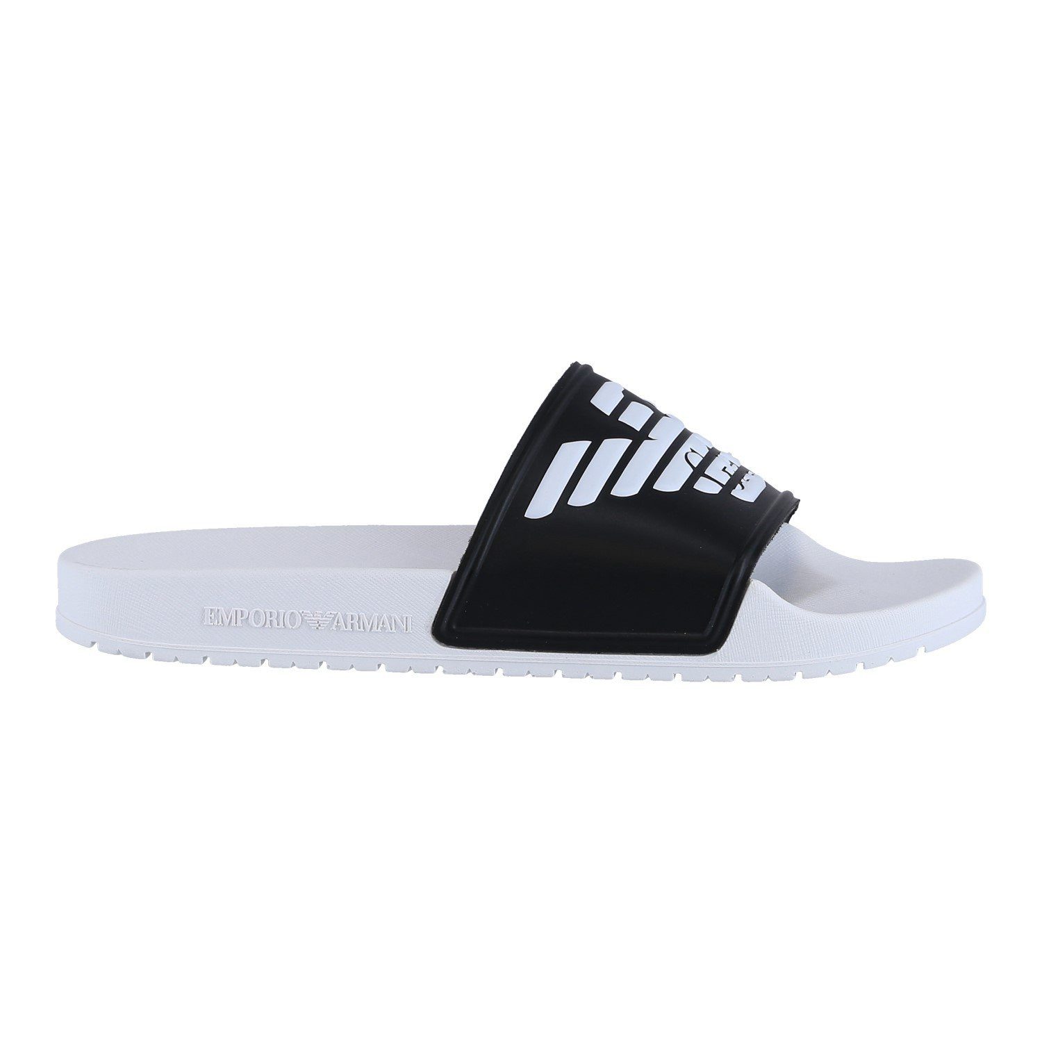 Emporio Armani Sliders weiss/schwarz Herren Badeschuh günstig online kaufen