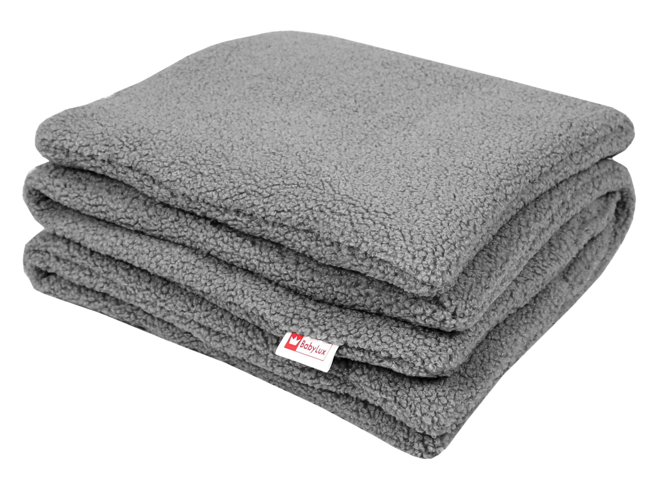 Babydecke BOUCLÉ 60x75 cm Winter Babydecke für Kinderwagen & Bett Weich, Warm DB, BabyLux, DB_60x75_Grau