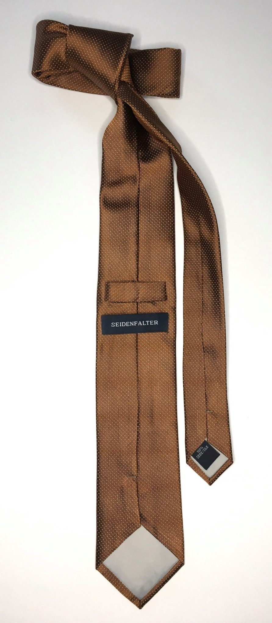 Cognac 7cm Seidenfalter Krawatte Seidenfalter Picoté Krawatte