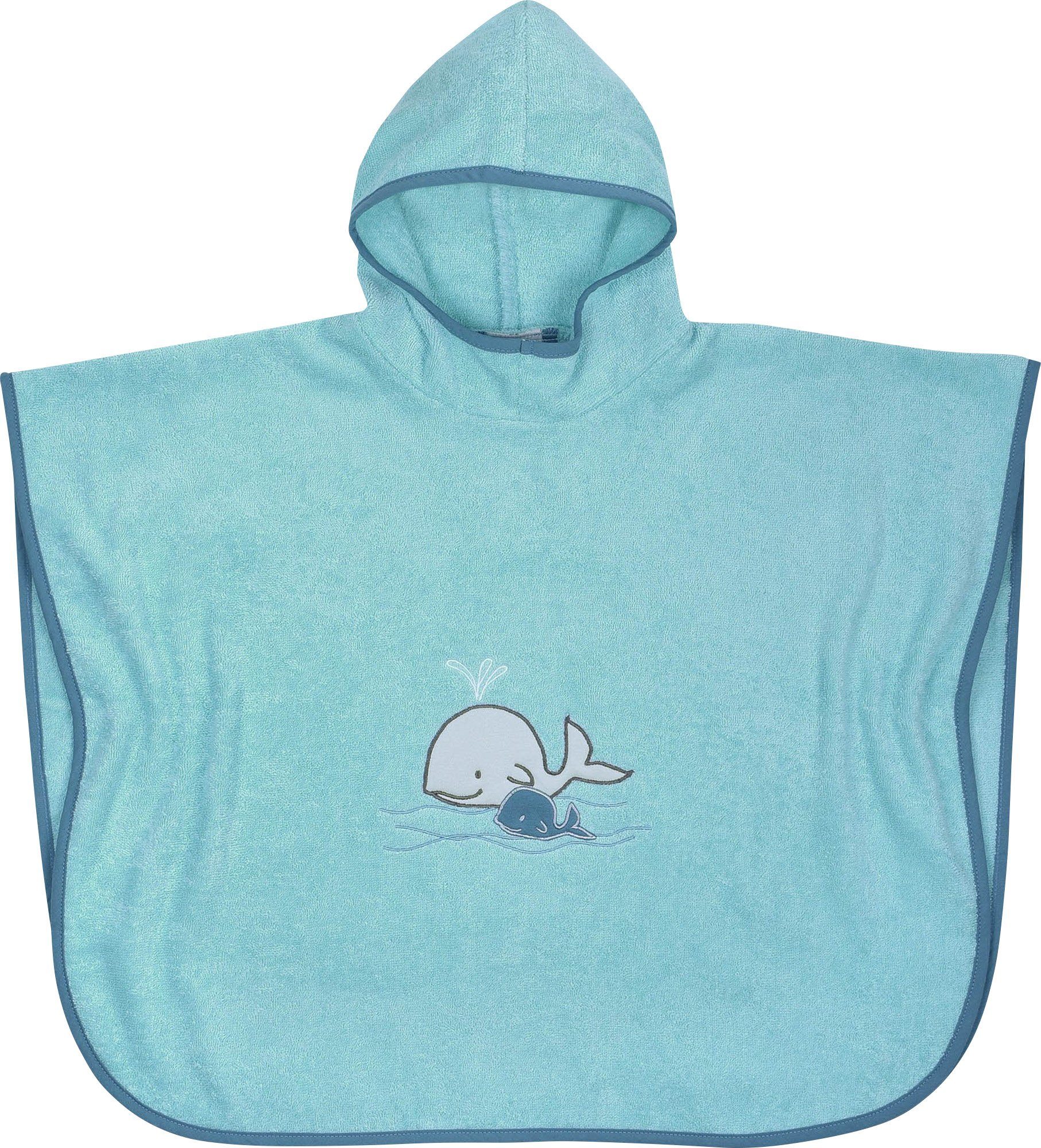 Kinderbademantel Bio Kinder-Poncho "Walfamilie" mit Kapuze