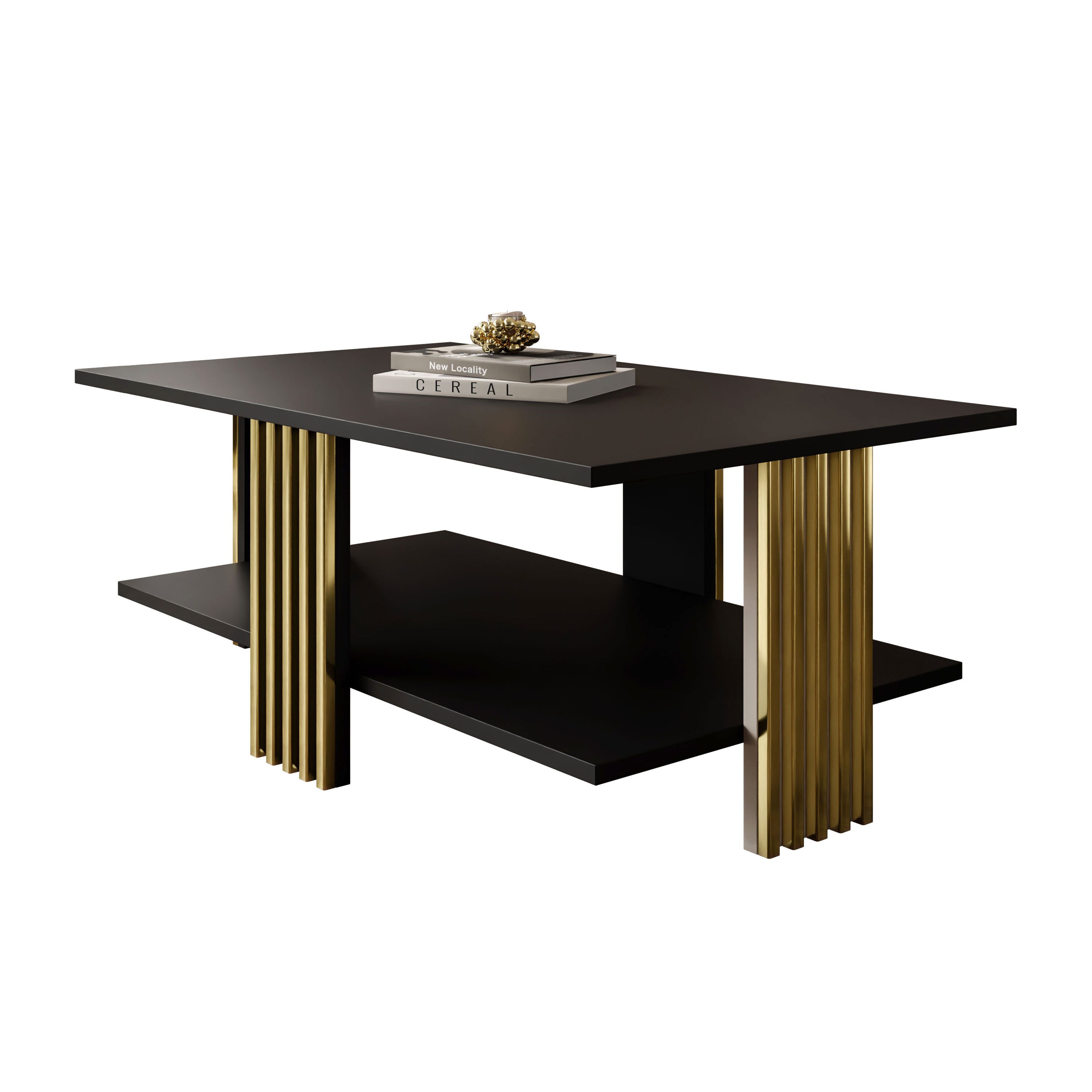 Lookway Couchtisch SAPHIRA GOLD mit Ablage (1 Tisch)