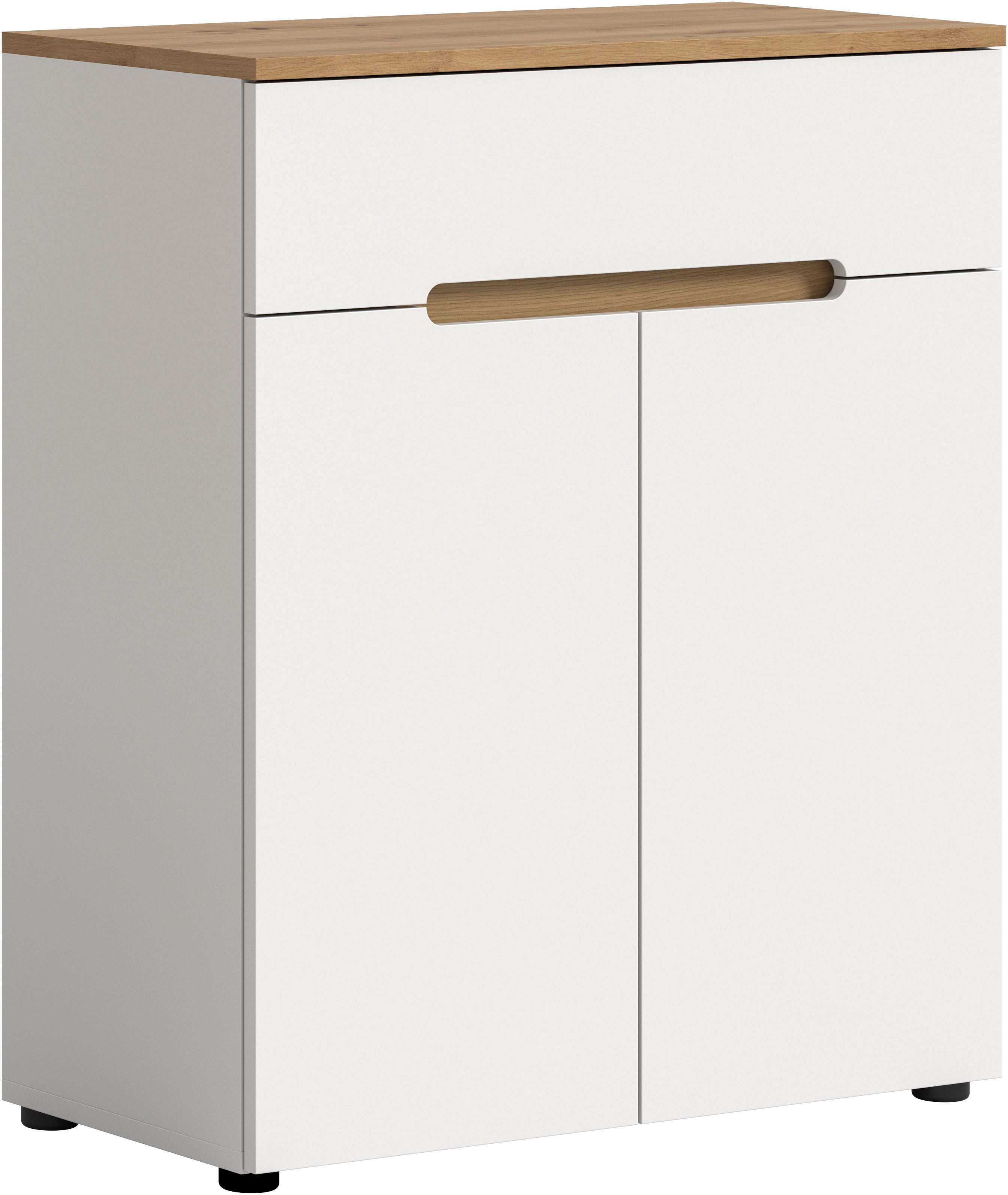 Home affaire Schuhkommode REHAT, TOPSELLER!, Breite 80cm, 2 Türen, 1 Schubkasten, 4 Fächer (1 St., in verschiedenen Farben erhältlich, Platz für ca. 12 Paar Schuhe), Schuhschrank, Kommode, Garderobenschrank, Anrichte, Sideboard