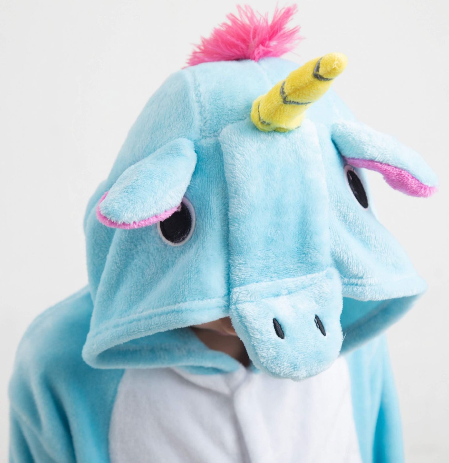 Corimori Jumpsuit Kinder Kostüm Jumpsuit Onesie verschiedene Designs (1-tlg) Fasching, Karneval, Tierkostüme Einhorn Türkis 128-134 Mädchen Jungen – Bild 4 von 5