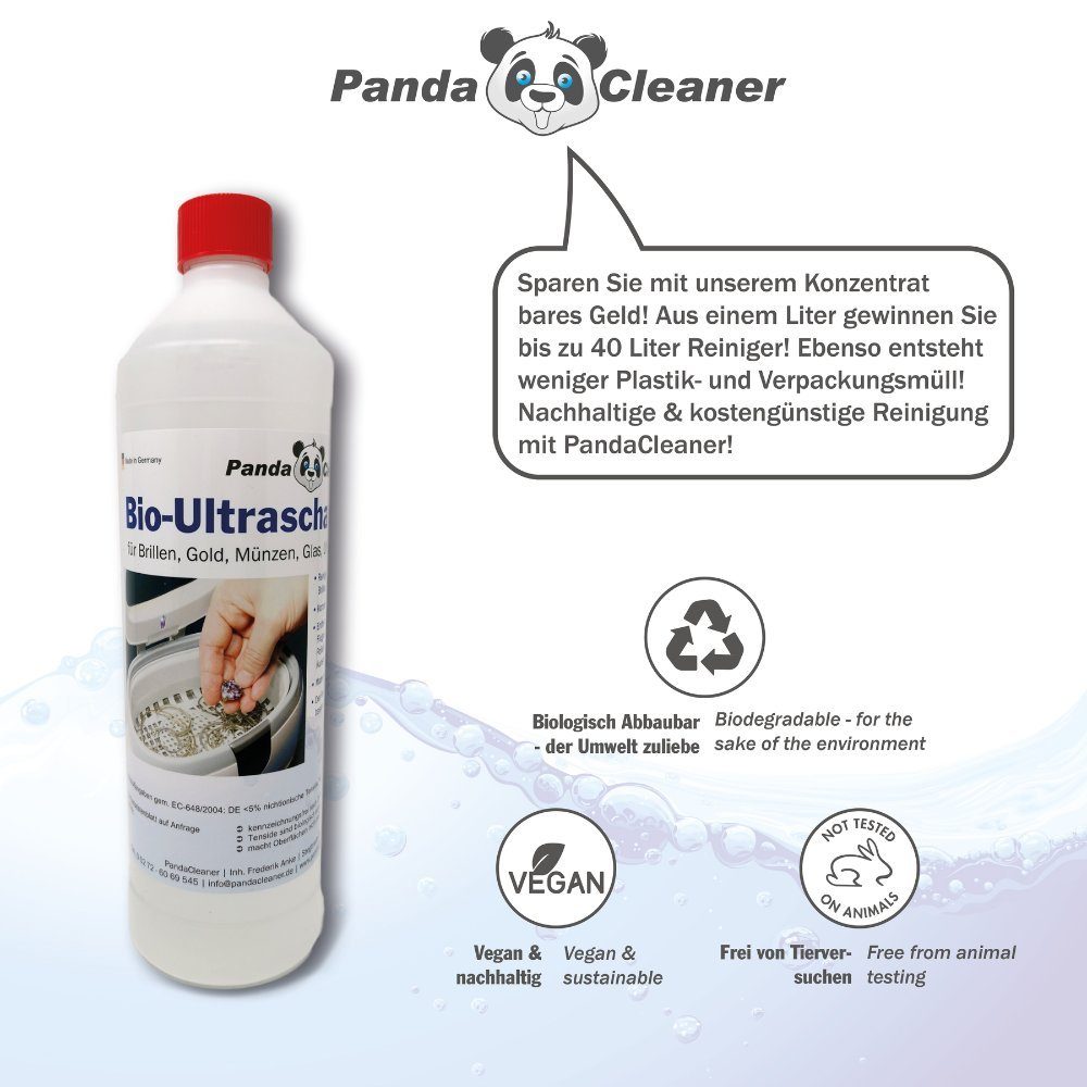 Reinigungskonzentrat Bio-Ultraschallreiniger 500ml) für (1-St. Ultraschallbad Konzentrat PandaCleaner