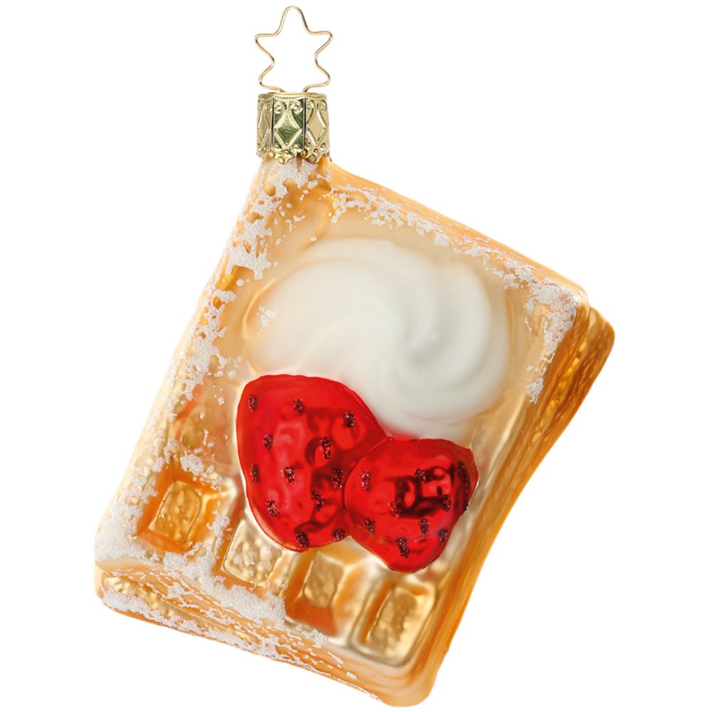 INGE-GLAS® Christbaumschmuck Waffel 10cm french coffee (1-tlg), mundgeblasen, handbemalt