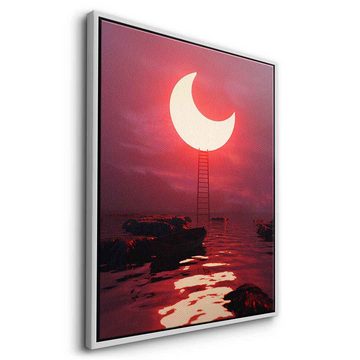 DOTCOMCANVAS® Leinwandbild A New Light, Leinwandbild rot Sonnenfinsternis Landschaft AI KI generiert Wandbild
