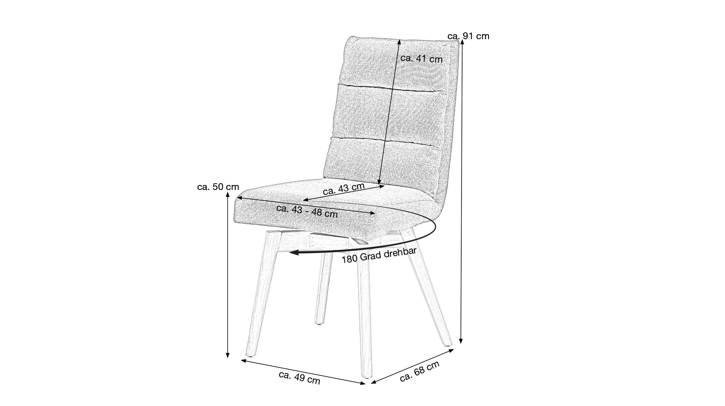 Massivart® Polsterstuhl Esszimmer anthrazit drehbar 180 günstig online kaufen