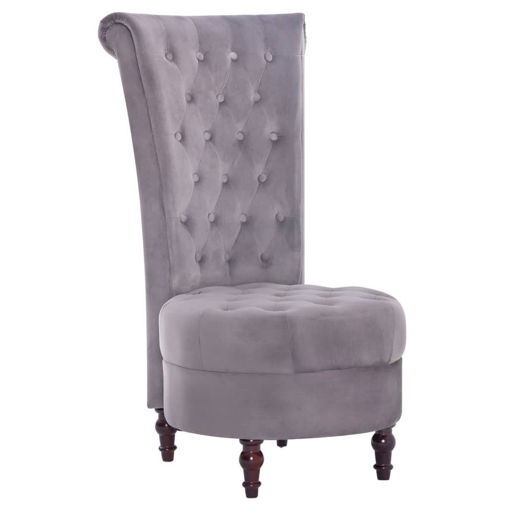 vidaXL Sessel Stuhl mit hoher Rückenlehne Grau Samt (1-St)