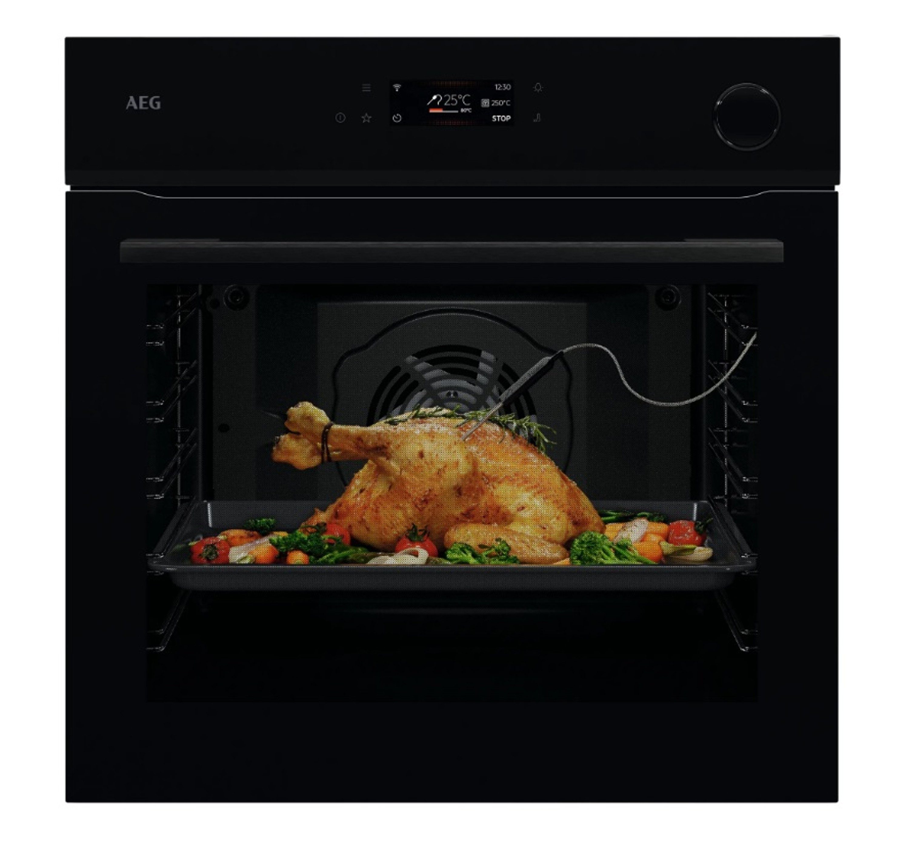 AEG Einbaubackofen Serie 7000 NBR7P621SB, mit Side grids Easy entry, Pyrolyse Reinigungsfunktion, SoftClosing, Dampfunterstützung