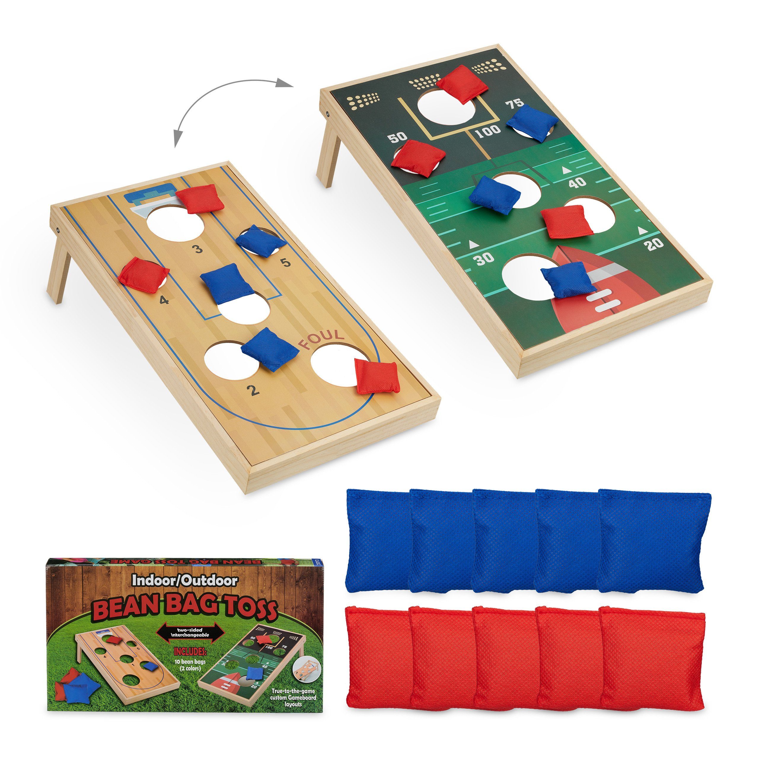 relaxdays Spiel, Gesellschaftsspiel 11 tlg. Cornhole Wurfspiel