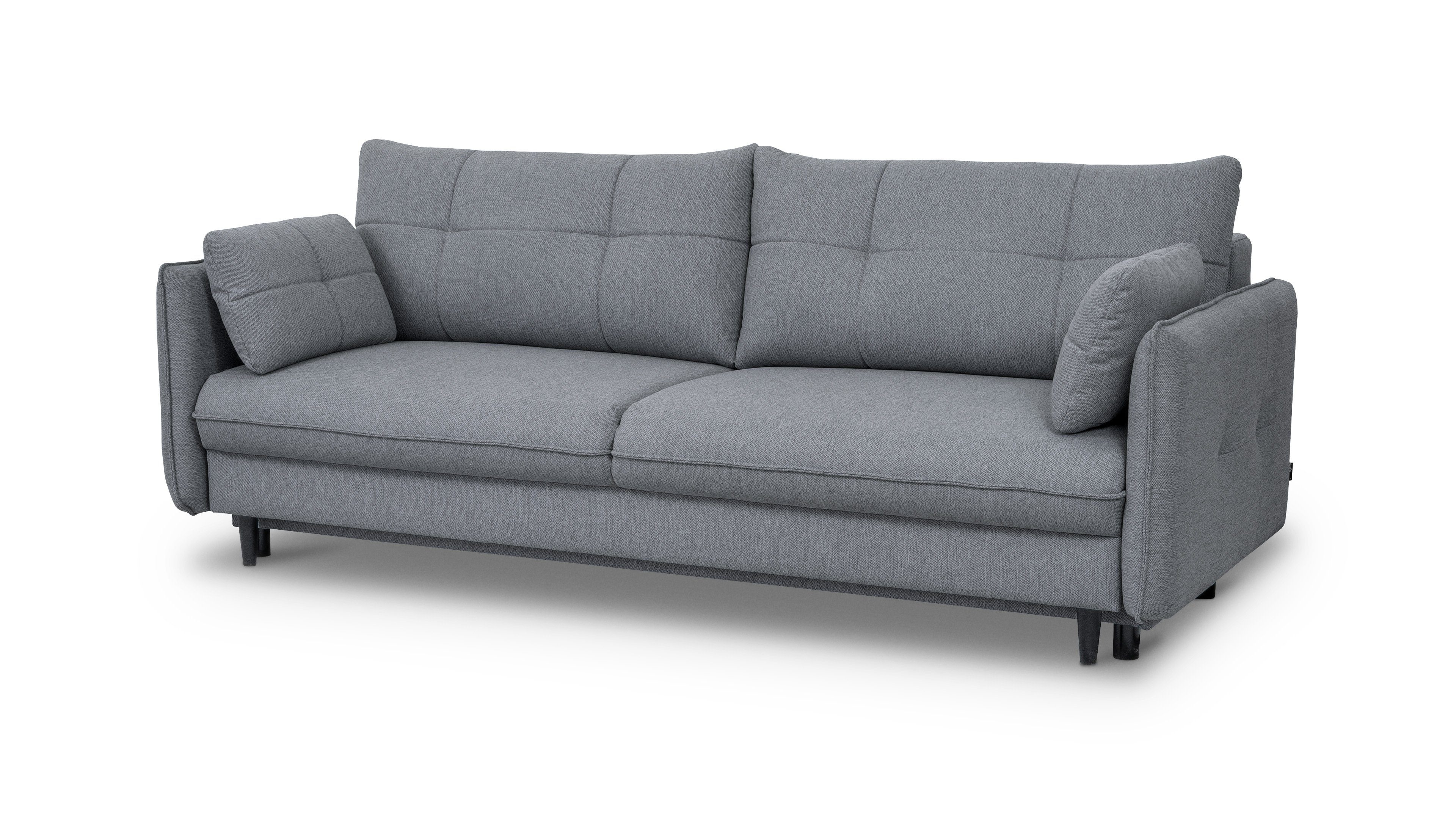 Siblo 3-Sitzer Das Dreisitzer-Sofa Arria mit Schlaffunktion - elegantes Sofa - Bettzeugbehälter - bequemes Sofa - Wohnzimmer Graphit
