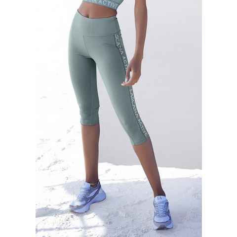 LASCANA ACTIVE Caprileggings mit seitlichem Logotape