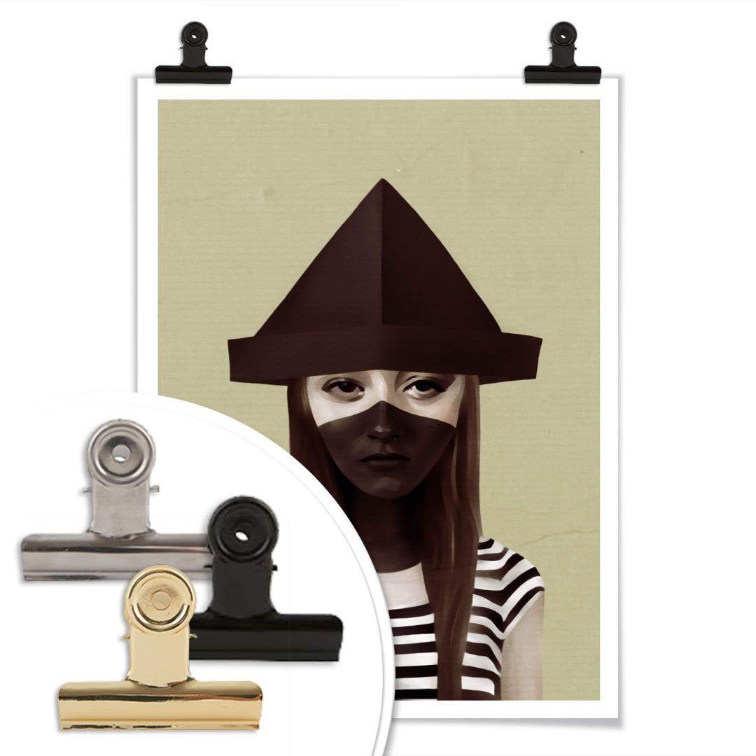 Wandbild, St), Frau Matrose Poster, Sailor Gesicht Wall-Art Wandposter Bild, (1 Papierhut, Poster