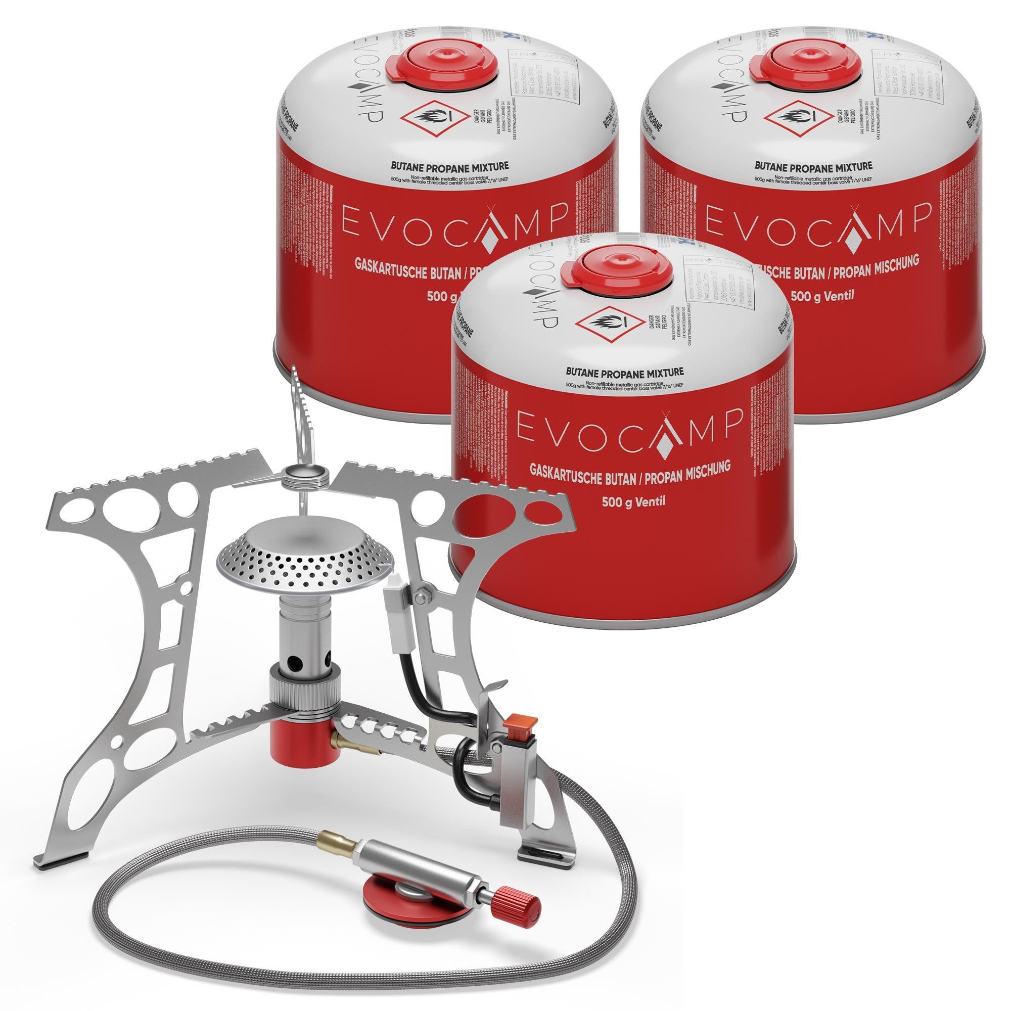 Gaskocher Mini 3.2 kW mit Piezo-Zünder, ideal für Outdoor, Camping Stove