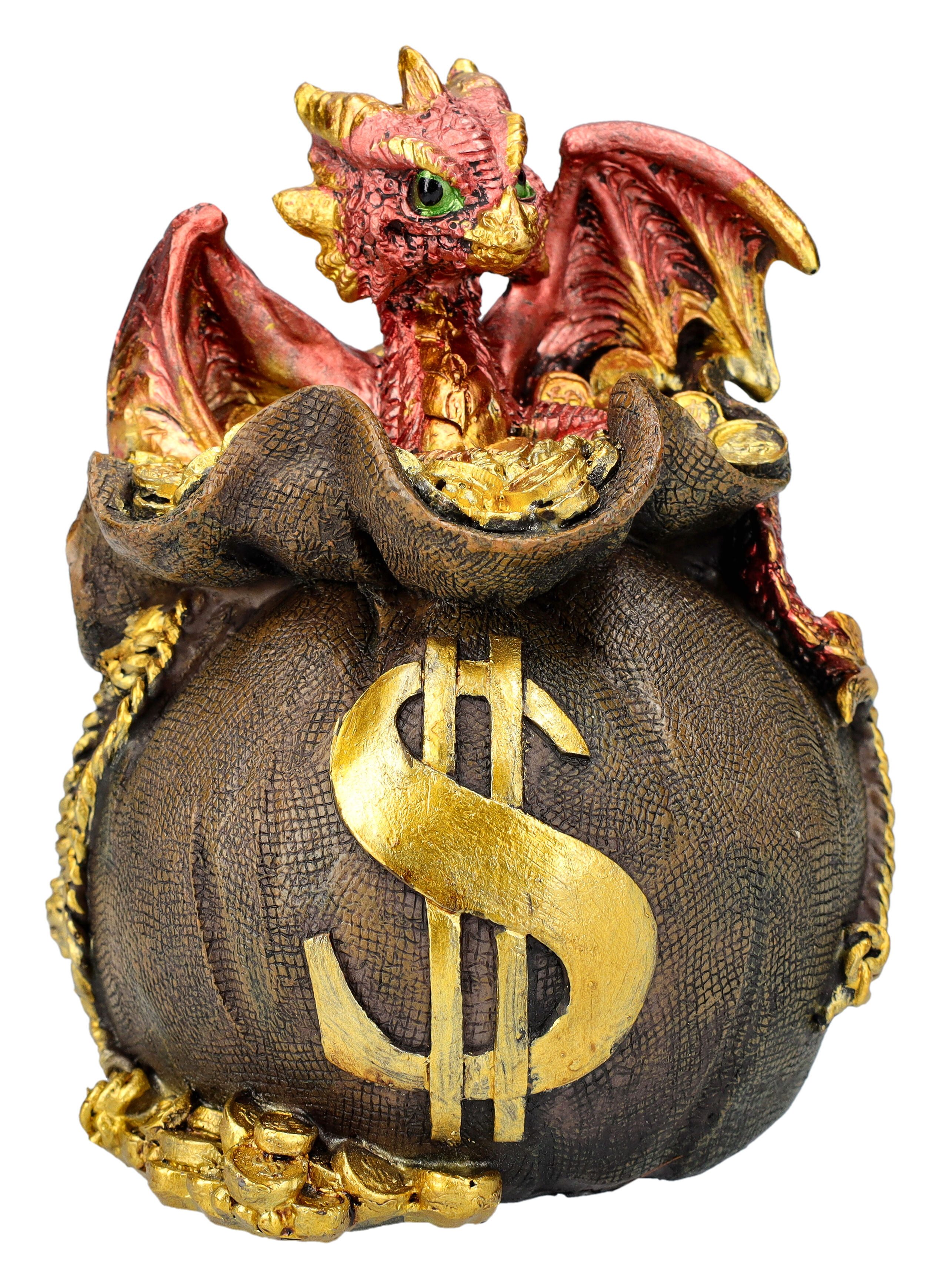 Figuren Shop GmbH Spardose Spardose - Drache im Geldsack - Jackpot - Sparbü günstig online kaufen