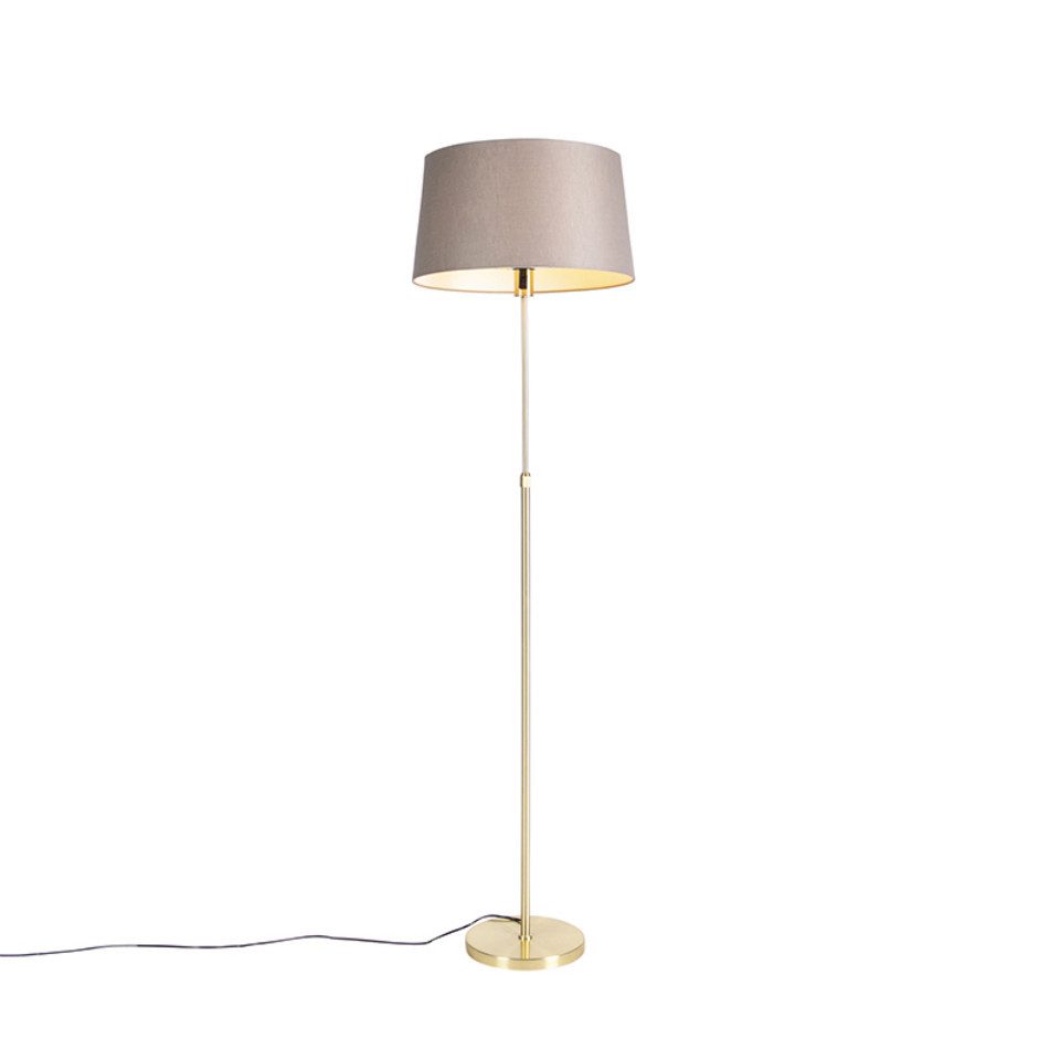 Qazqa Stehlampe Parte fl, ohne Leuchtmittel, Warmweiß, QAZQA Stehlampe, e27, Taupe, Stahl, Modern