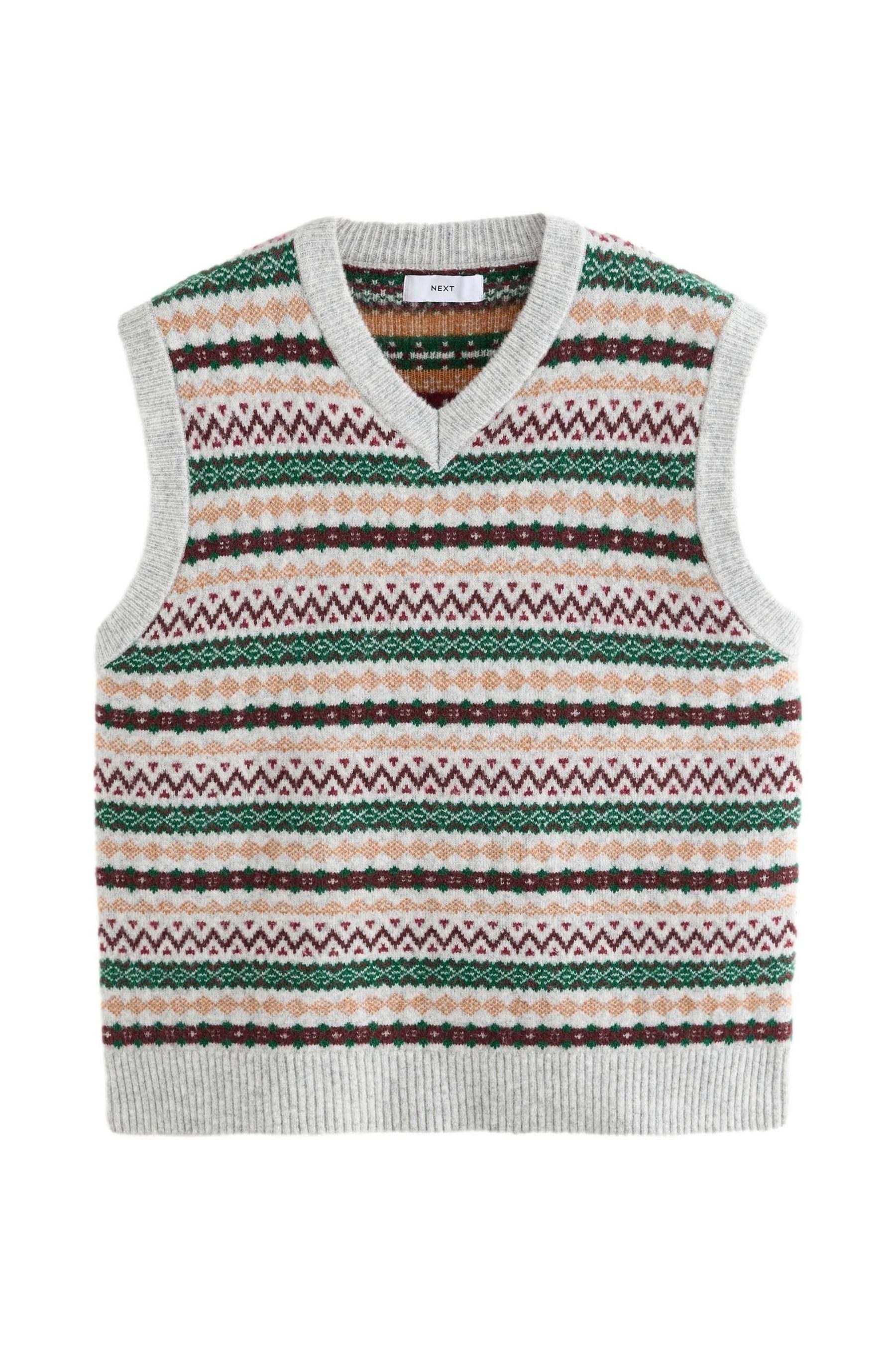 Next Trägertop Relaxed Fit Stricktop mit Fairislemuster und Wolle (1-tlg)