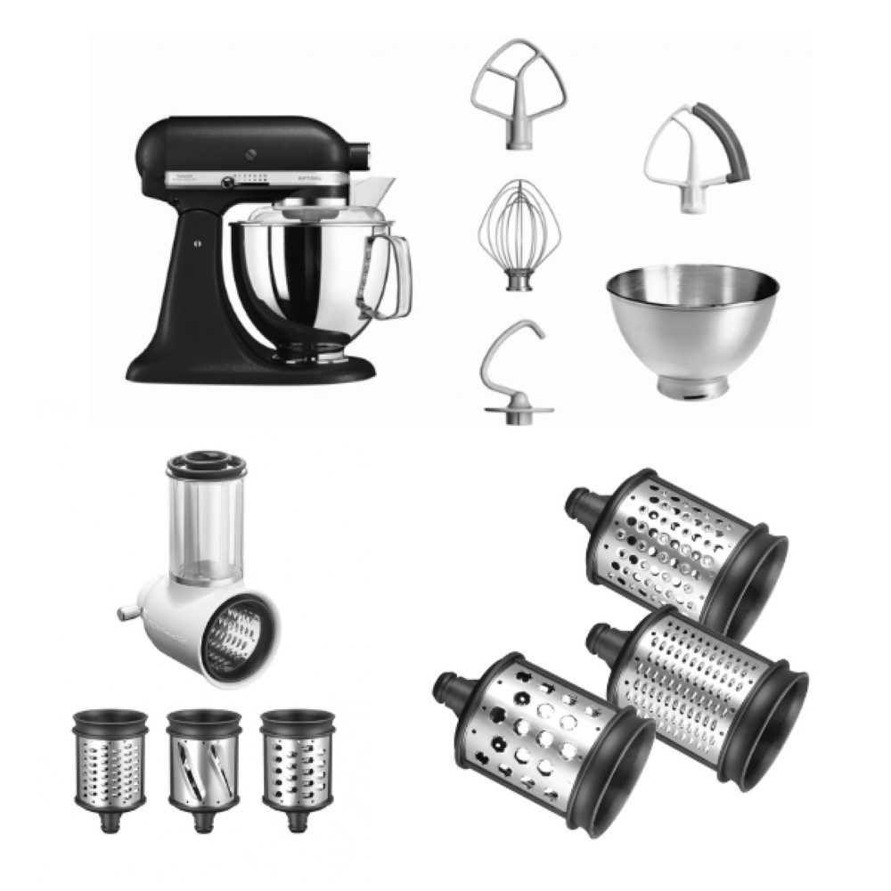 KitchenAid Küchenmaschine KitchenAid 5KSM175PS mit Gemüseschneider und 3 Zusatztrommeln