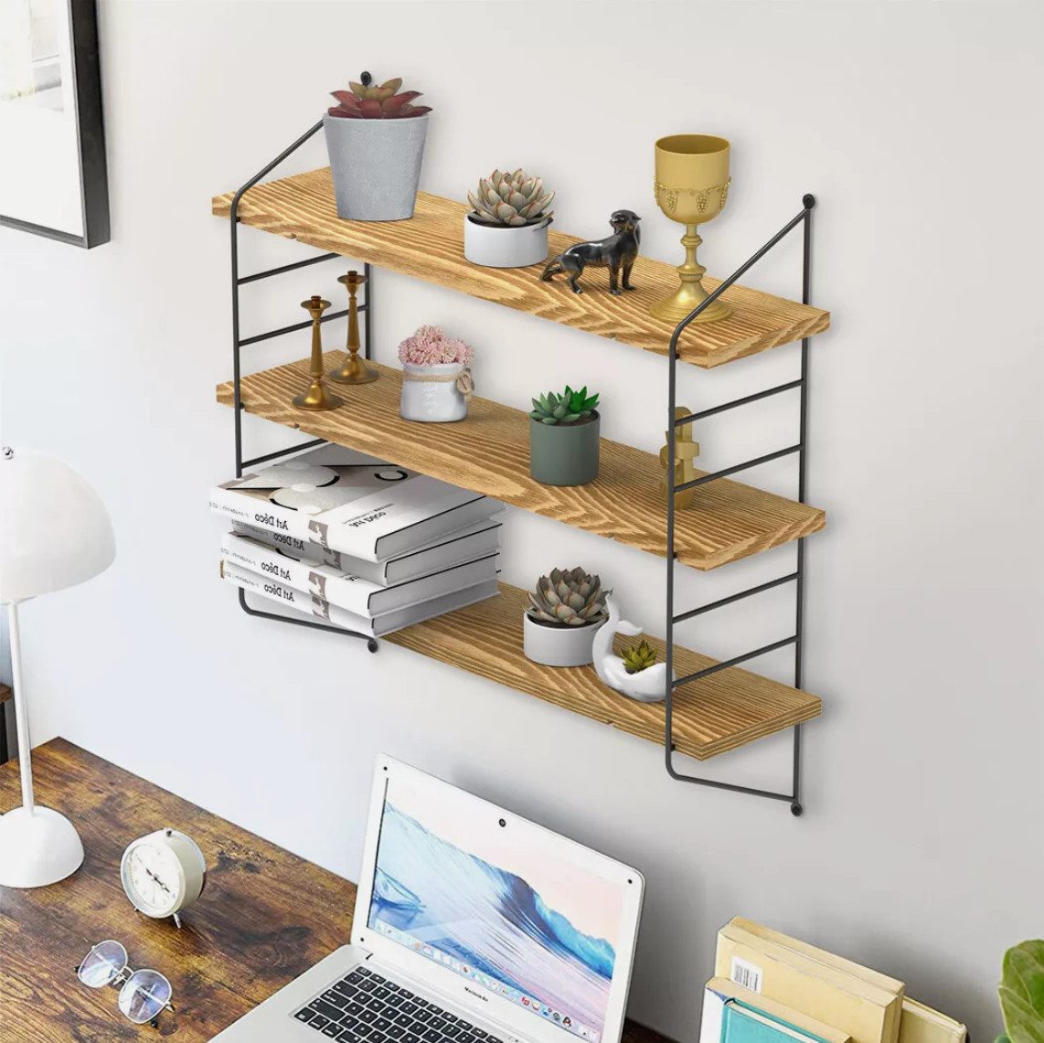 Holz Lichter Wandregal Wandregal verstellbar rustikal, Hängeregal, Schweber günstig online kaufen