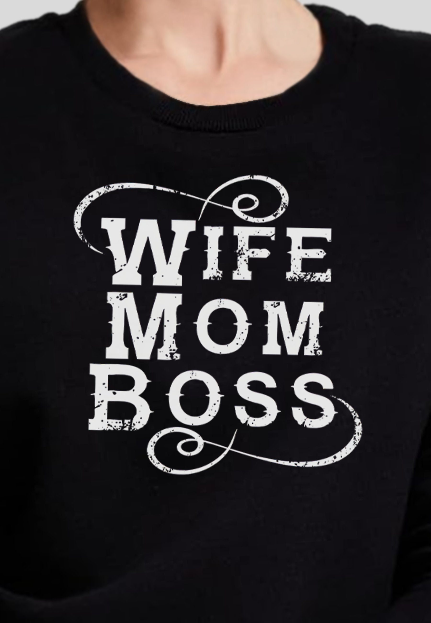 mamino Fashion Sweatshirt Mom Wife Boss