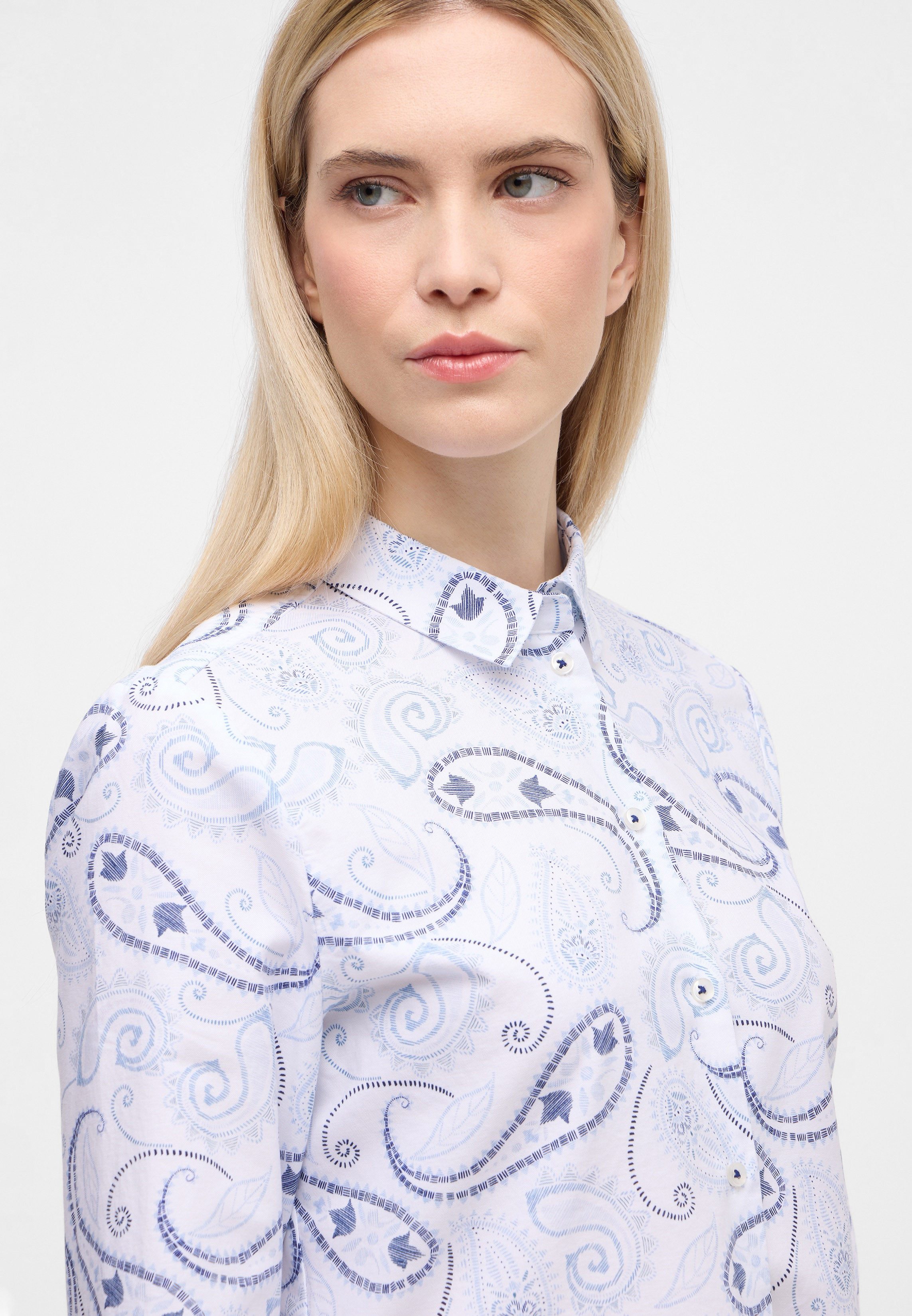 Eterna Blusentop ETERNA REGULAR FIT Langarm Bluse oxford navy 7139-19-D935