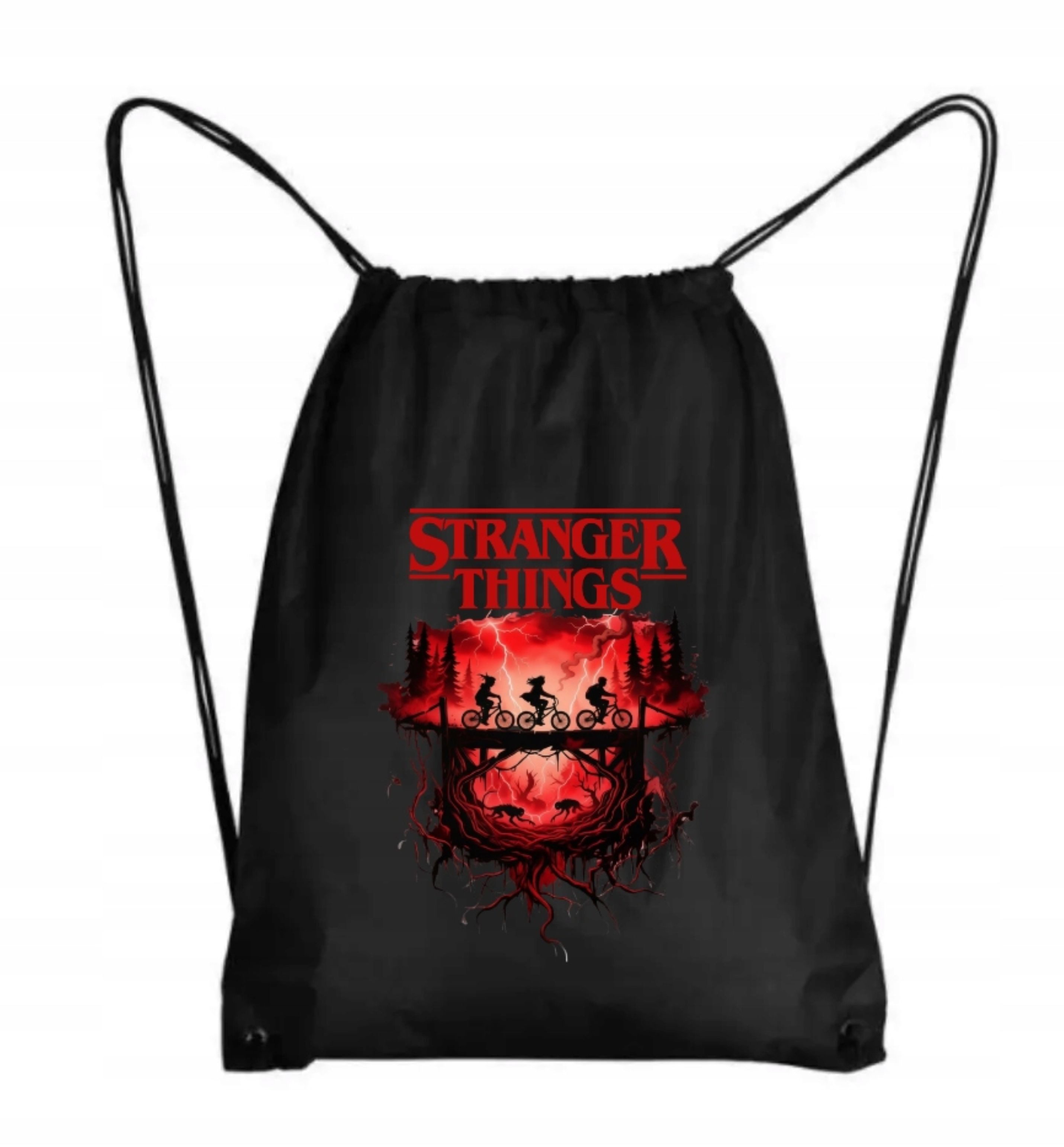 Festivalartikel Schuhbeutel Stranger Things Turnbeutel Schwarz Schulbeutel Urban 34x42