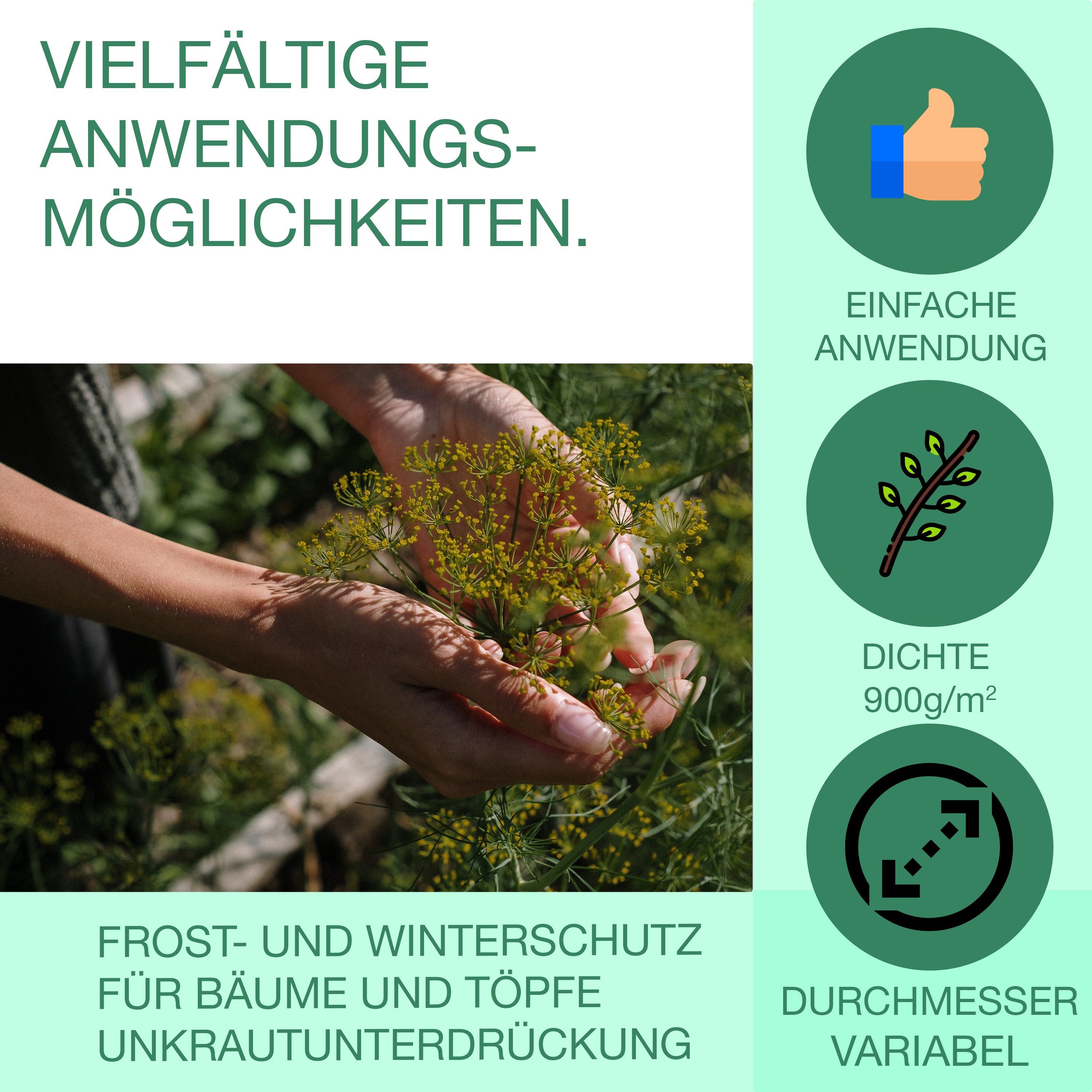 Nugati Kokosscheibe NUGATI Kokos-Mulchscheibe Kübelabdeckung Winterschutz Kokosdisk, (5-St) – Bild 4 von 5