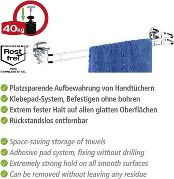 WENKO Handtuchhalter, Turbo-Loc® Edelstahl Handtuchstange, Befestigen ohne bohren, Edelstahl
