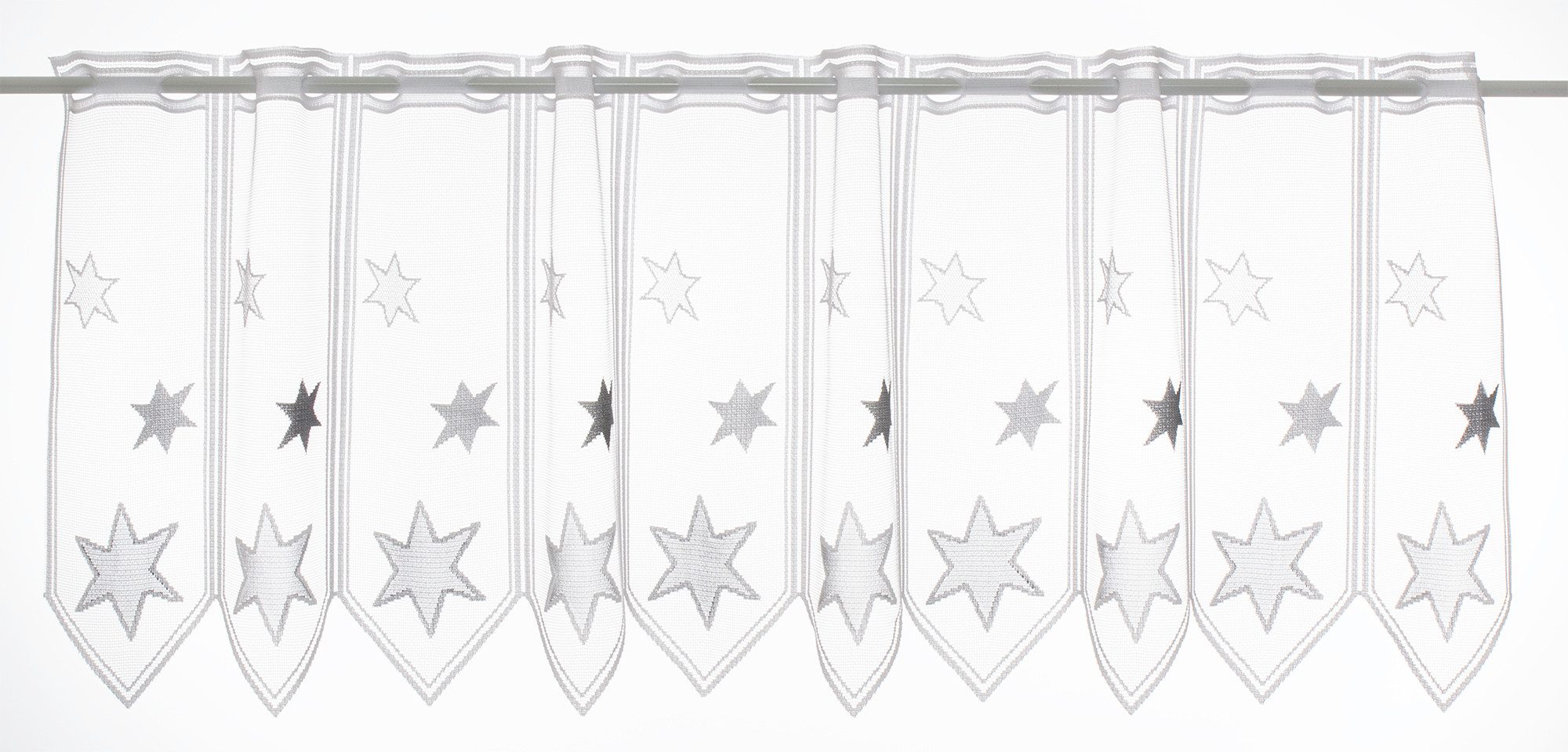 Gardinen Kranzusch Scheibengardine Sterne, Stangendurchzug, transparent, Ku günstig online kaufen