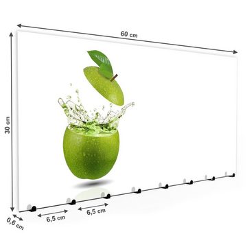 Primedeco Garderobenpaneel Magnetwand und Memoboard aus Glas Wasser in Apfel