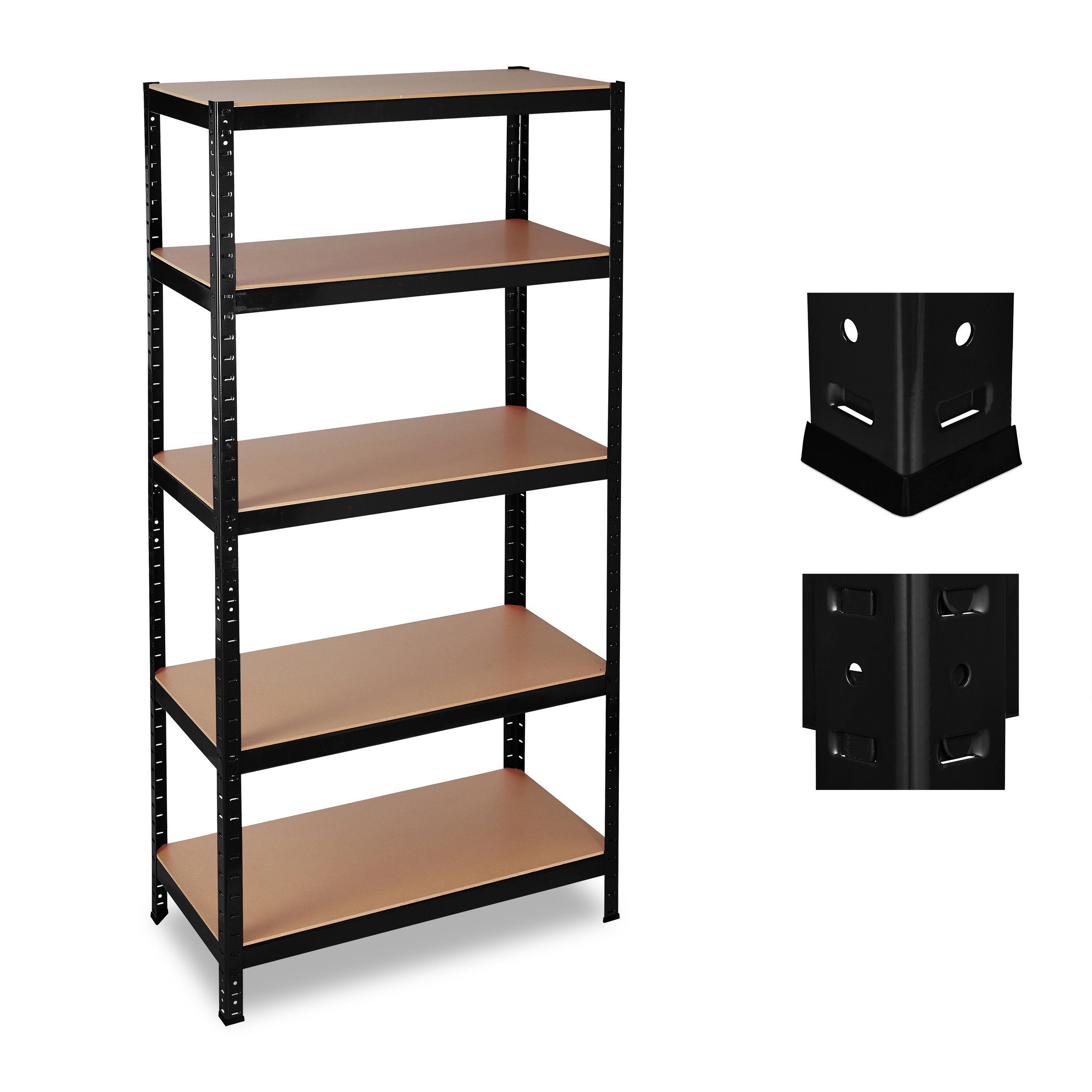 relaxdays Schwerlastregal 180x90x60 in Schwarz günstig online kaufen