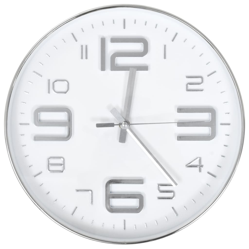 Uhr Wanduhr 30 cm Silbern