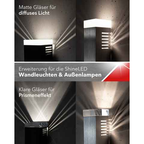 SpiceLED Lampenschirm ShineLED-Gläser-Update, 2x Acrylgläser, matt, passend zu allen 6 Watt SpiceLED-Wandleuchten