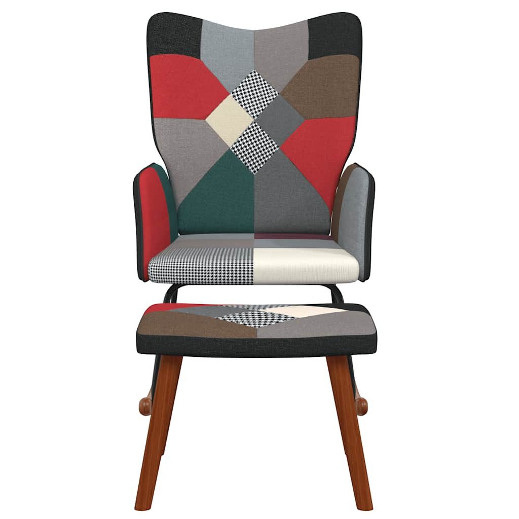 vidaXL Schaukelstuhl Schaukelstuhl mit Hocker Patchwork Stoff (1 St)