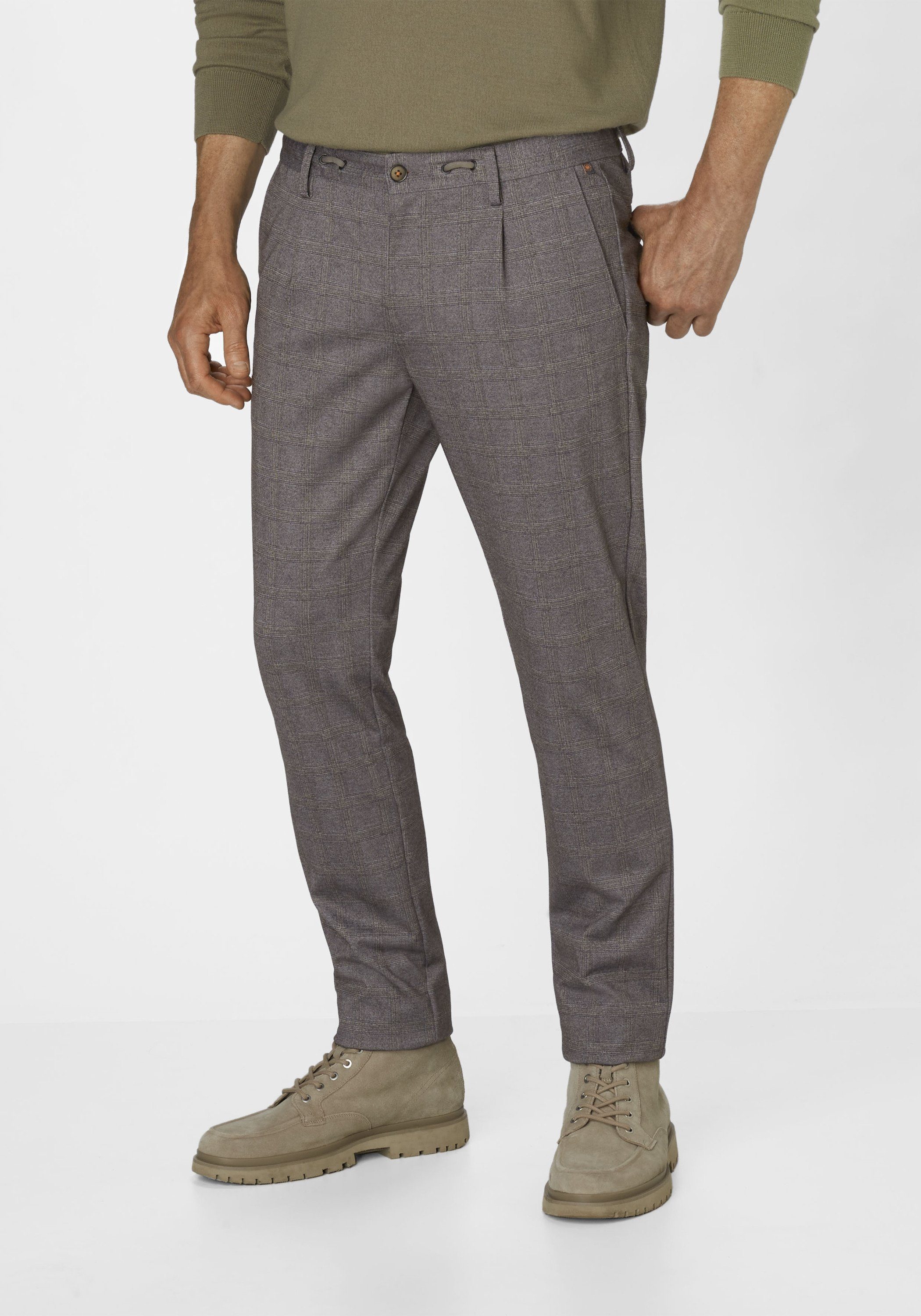 Redpoint Stoffhose COLWOOD Slim-Fit Jogg Chinohose mit Stretch grey check