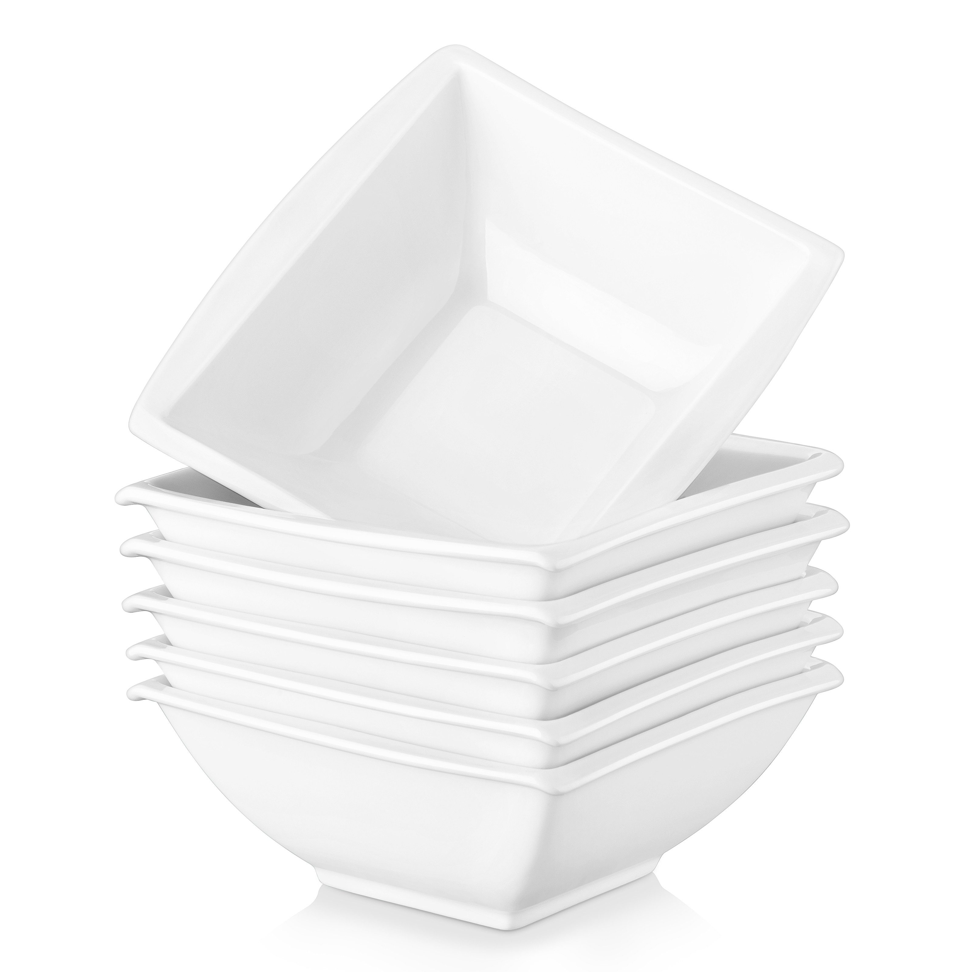 MALACASA Schale 6-tlg Schale Set für 6, Weiß Porzellan Müslischale, Porzellan, (Set, 6-tlg)