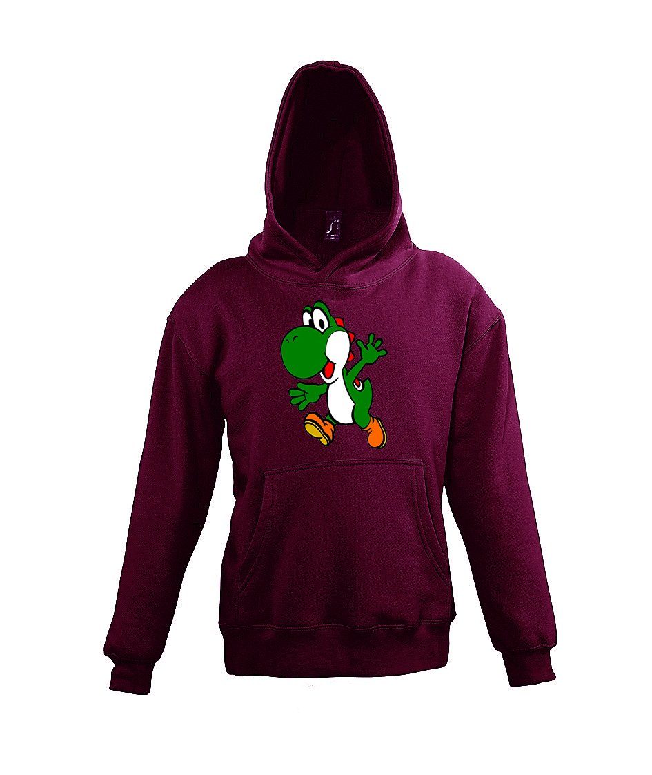 und Mädchen Pullover mit Yoshi Burgund Hoodie Jungen für modischem Designz Kapuzenpullover Print Kinder Youth