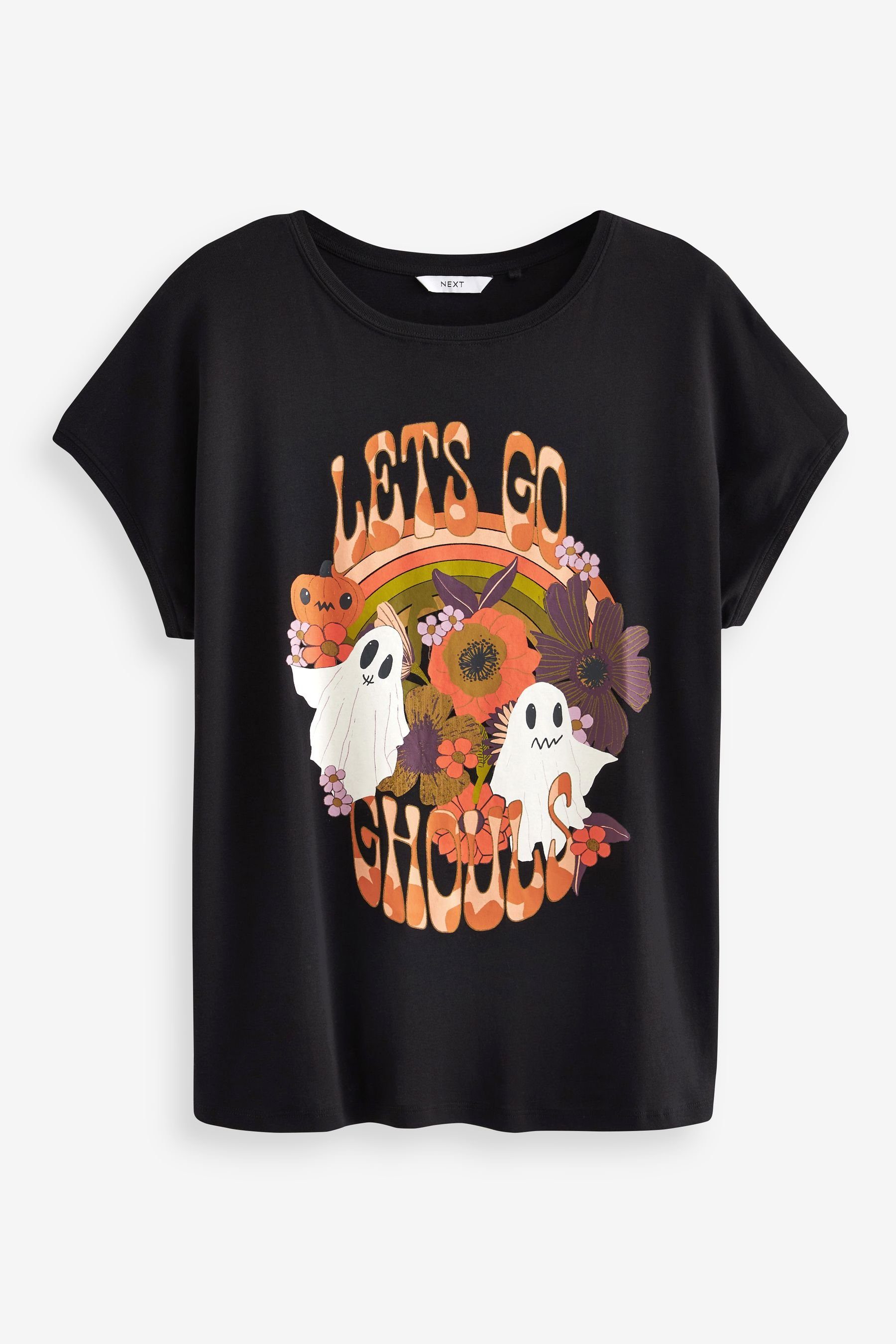 Next Print-Shirt T-Shirt mit Halloween-Grafik (1-tlg)
