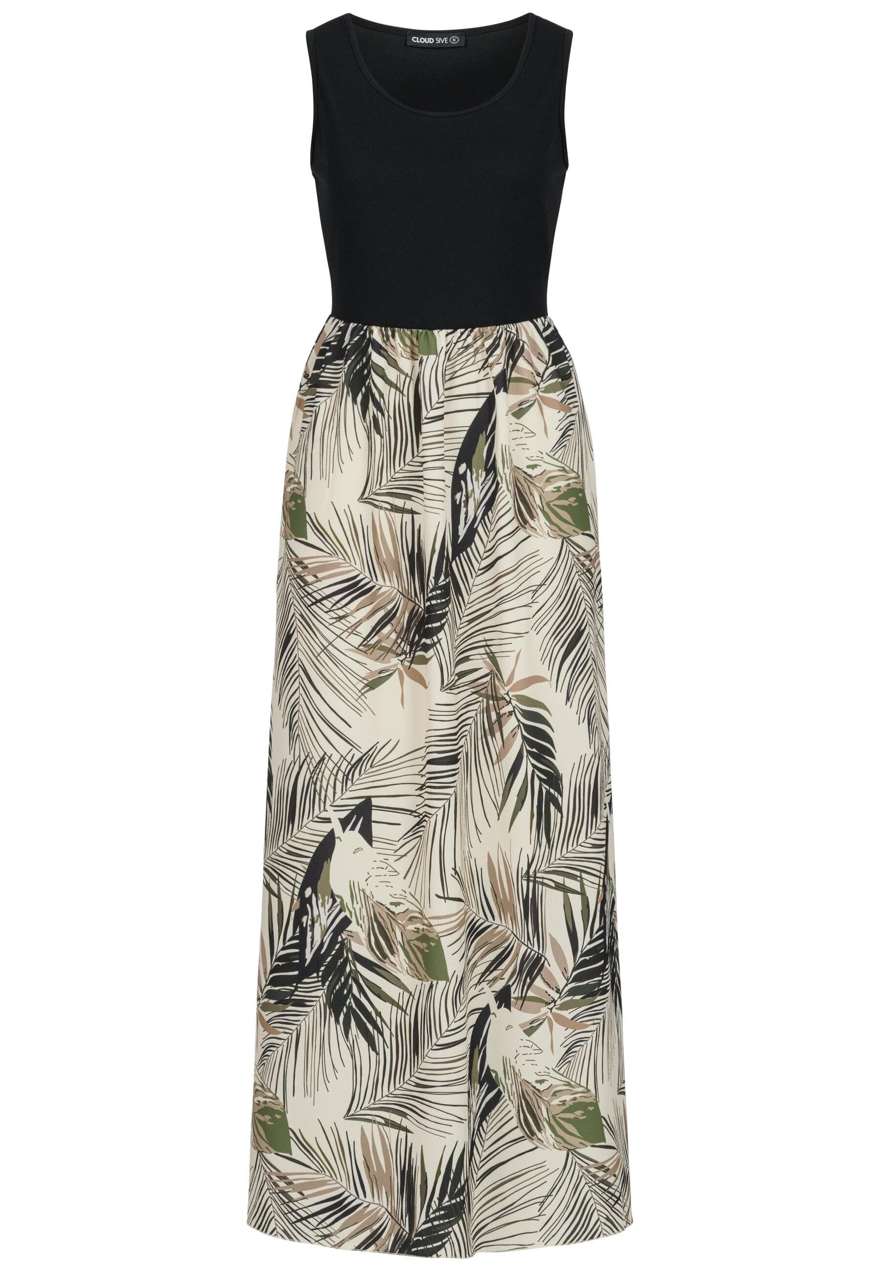 CLOUD 5IVE Shirtkleid CLOUD 5IVE 2-Tone Maxi-Dress Tropical Print (1-tlg) günstig online kaufen