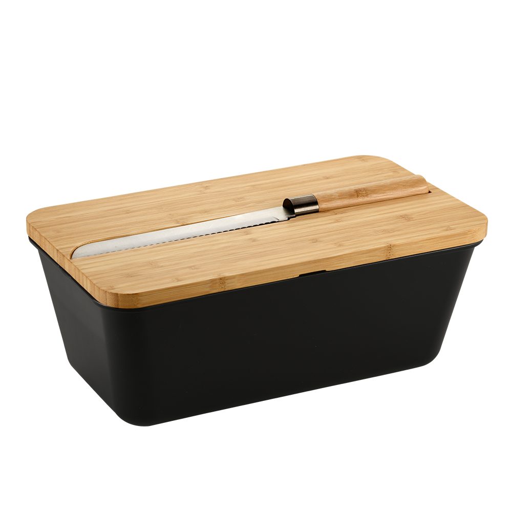 KESPER® Brotkasten Brotbox, Bambus, Melamin, (Set, 3-tlg), inkl. integriertem Brotmesser