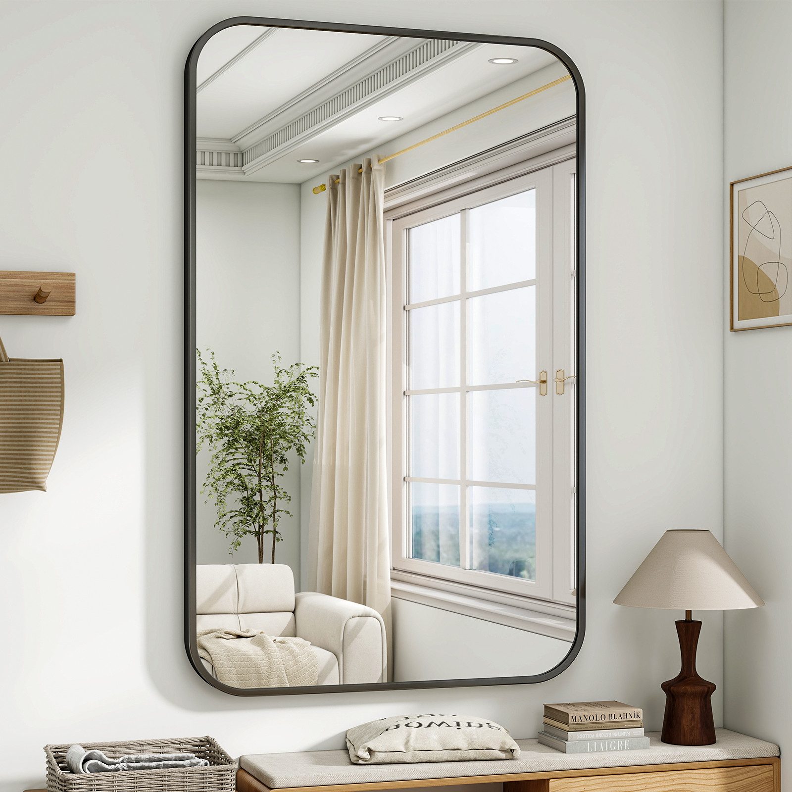 BEAUTYPEAK Настенное зеркало Rechteckiger Зеркало mit abgerundeten Ecken