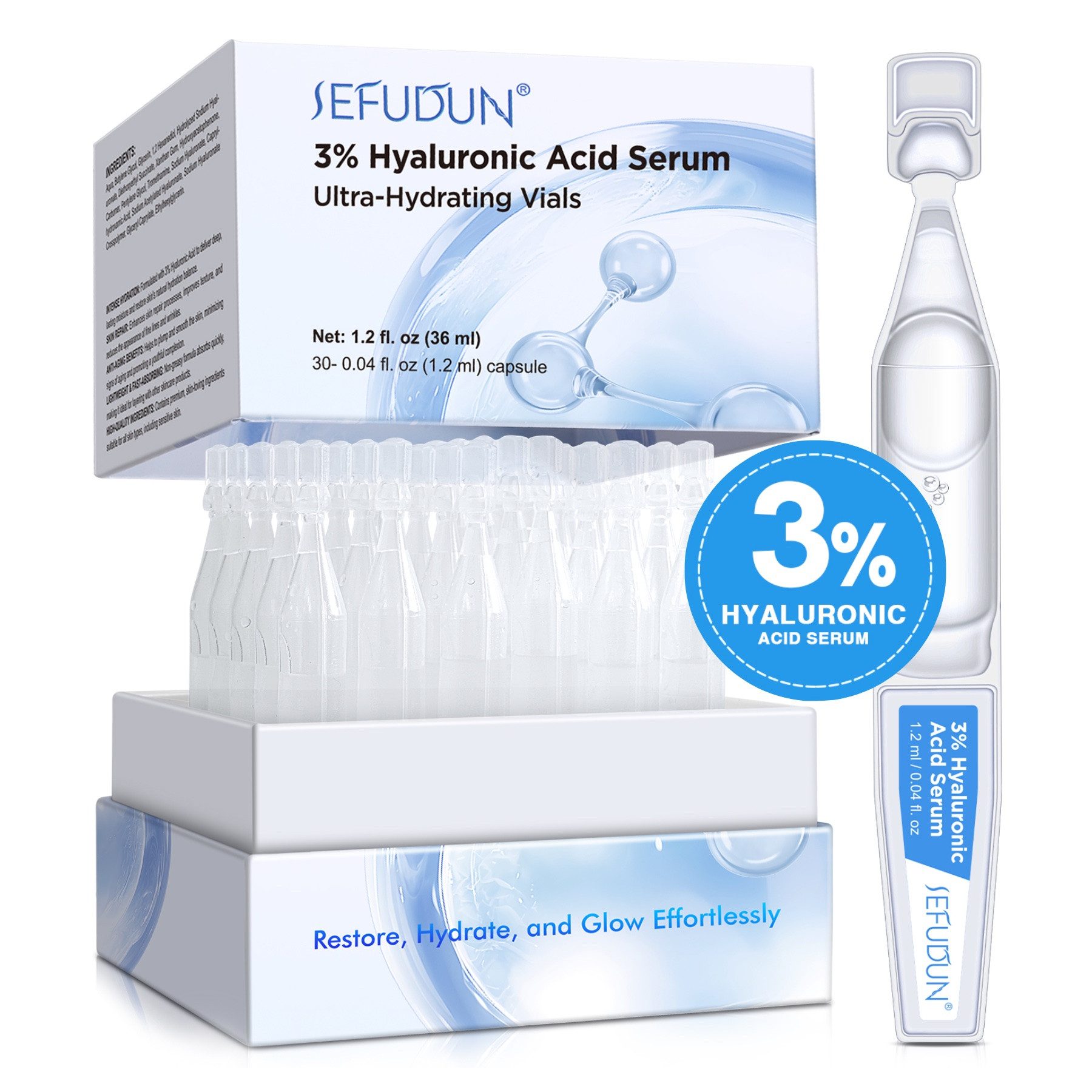 P-Beauty Cosmetic Accessories Anti-Falten-Serum Hyaluronic Acid Hyaluron Serum 3% Anti-Aging Anti-Falten Ampullen, 1-tlg., Anti-Falten, Anti-Aging, Hautpflege, Gesichtspflege
