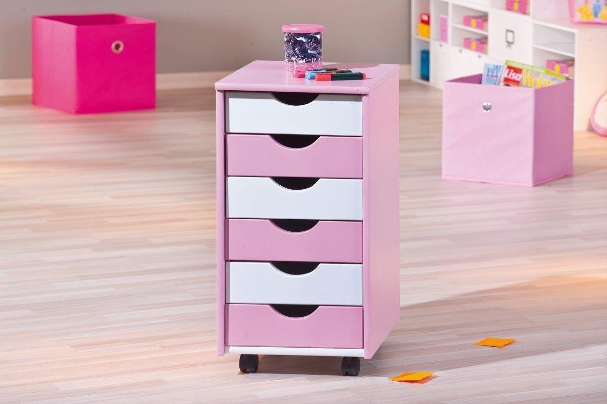 Mehrzweckschrank weiß Rollcontainer Inter ebuy24 pink Schreibtisch Link Pierre zu Cecilia passend