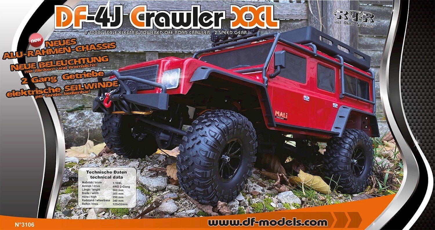 DF-Models RC-Quadrocopter DF RC Crawler DF-4J XXL Special Edition 2023 Rot RTR